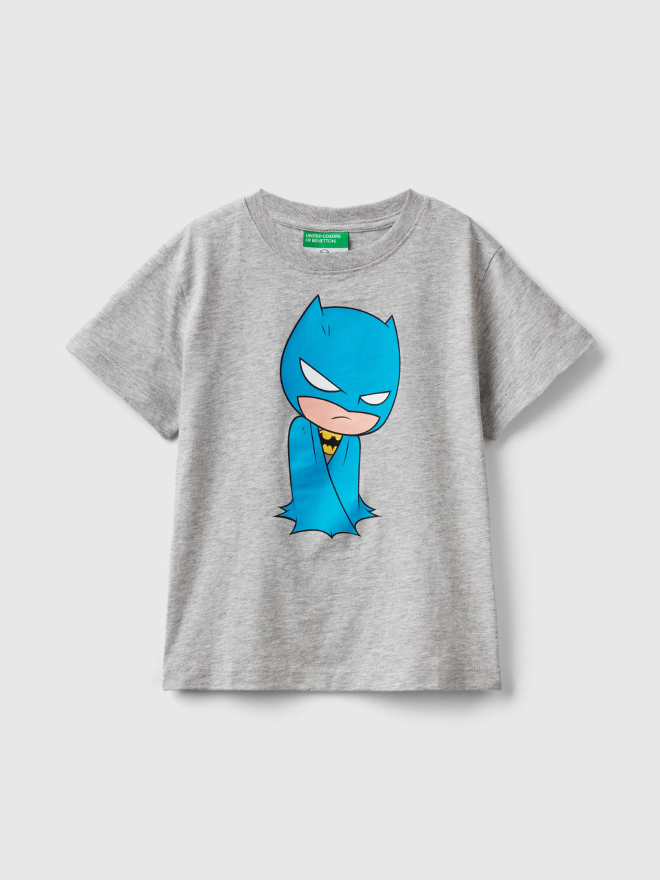 Benetton, Camiseta ©&™ Dc Comics Batman Gris Jaspeado, Gris, Niños