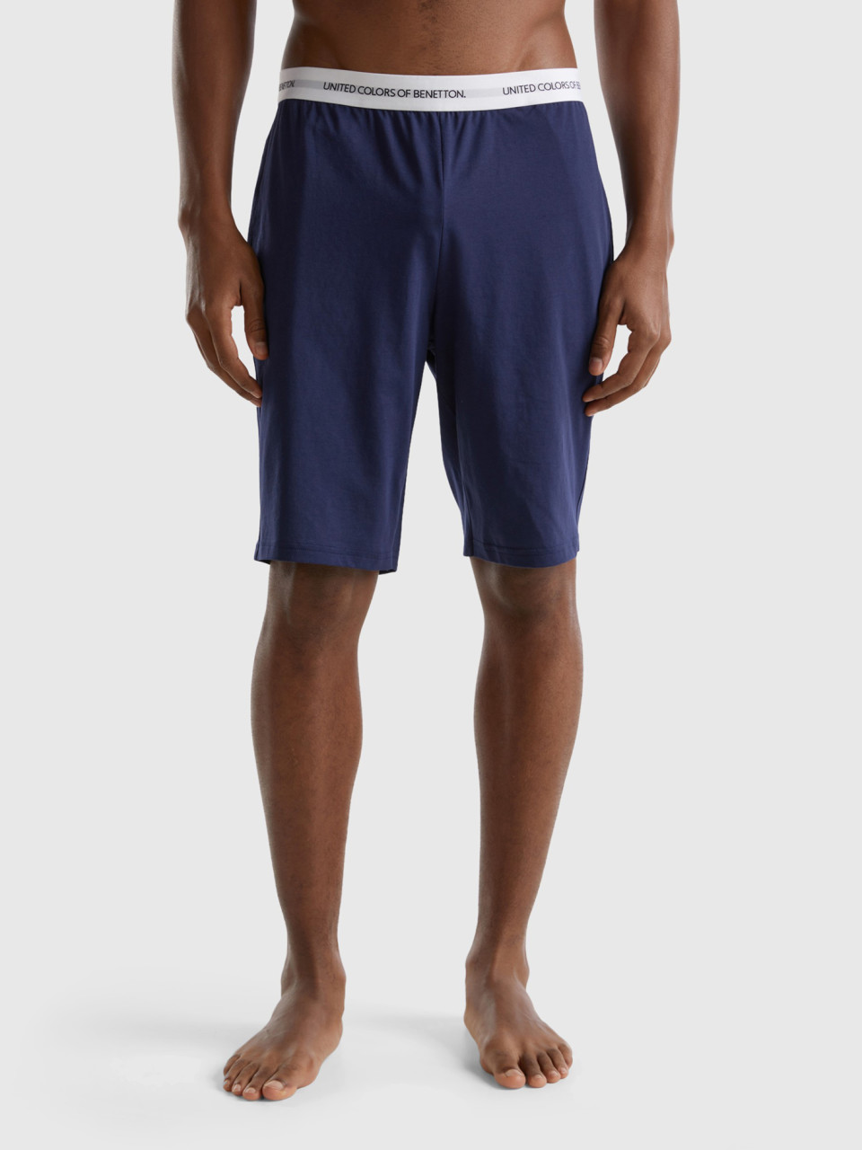 Benetton, 100% Cotton Shorts, Dark Blue, Men