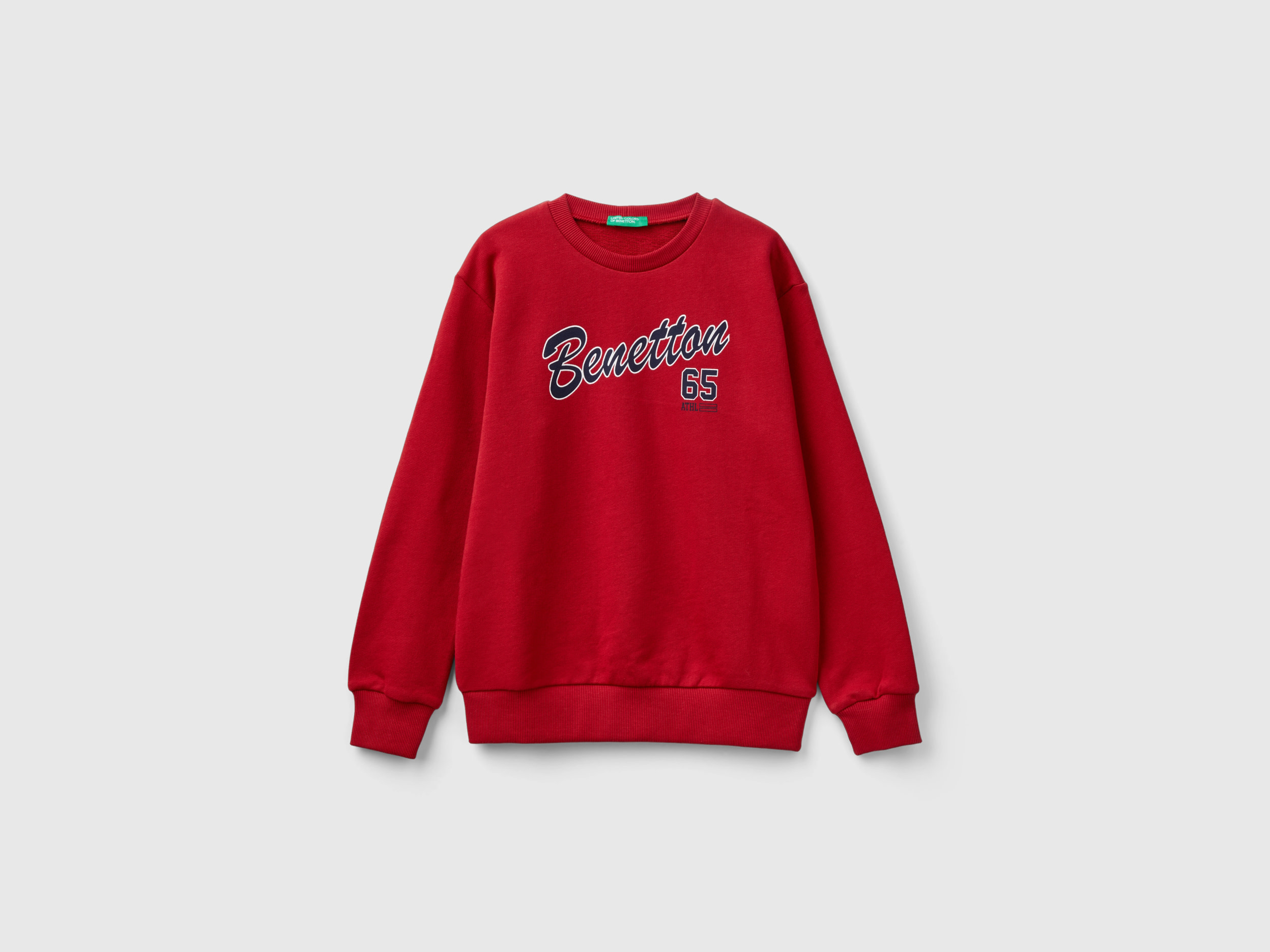 Benetton, Felpa Con Stampa Logo, Rosso, Bambini
