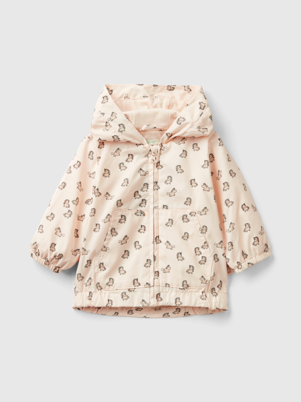 Benetton, Jacket With Unicorn Print, Soft Pink, Kids