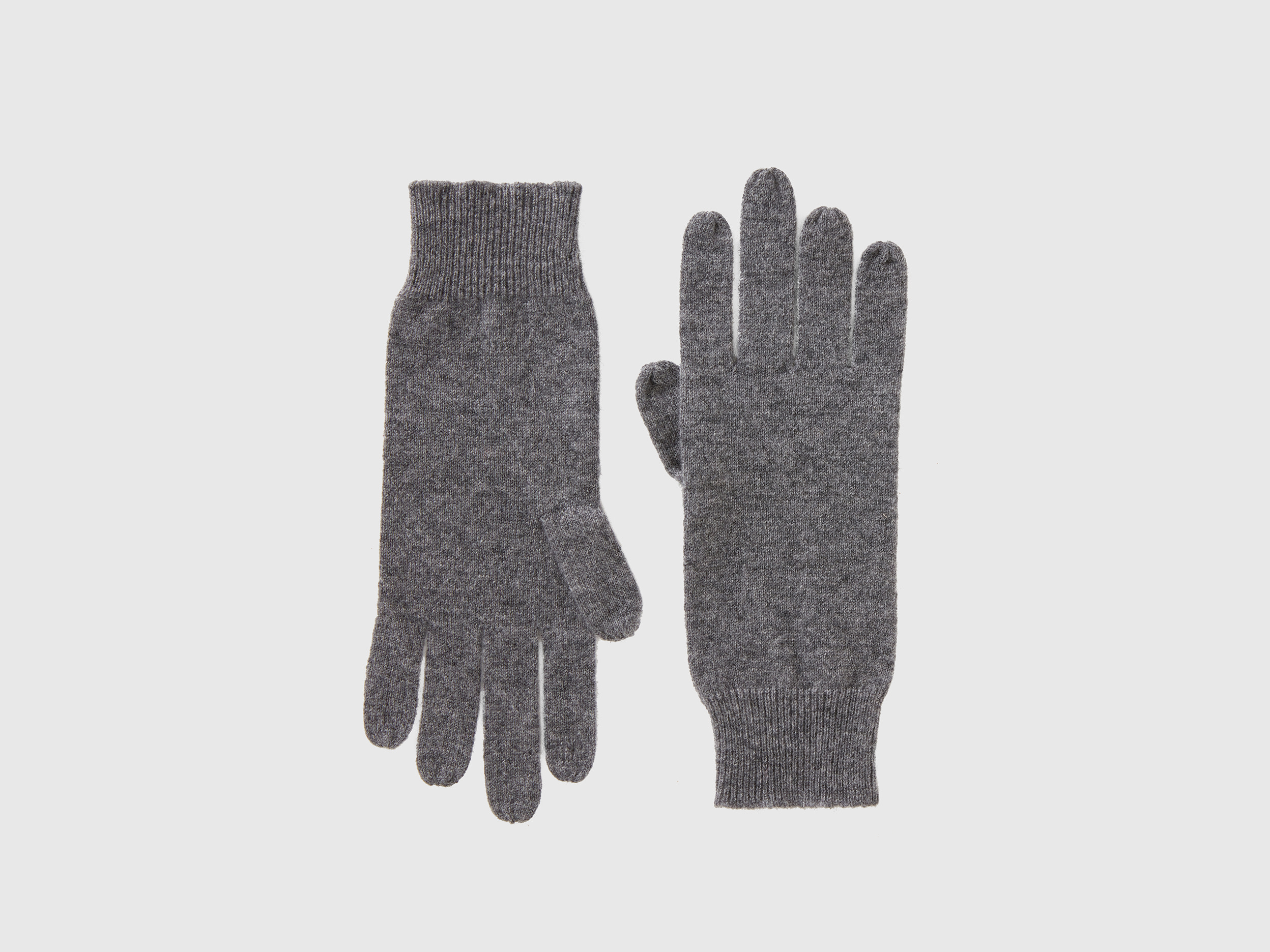 Benetton, Pure Cashmere Gloves, size OS, Dark Gray, Women
