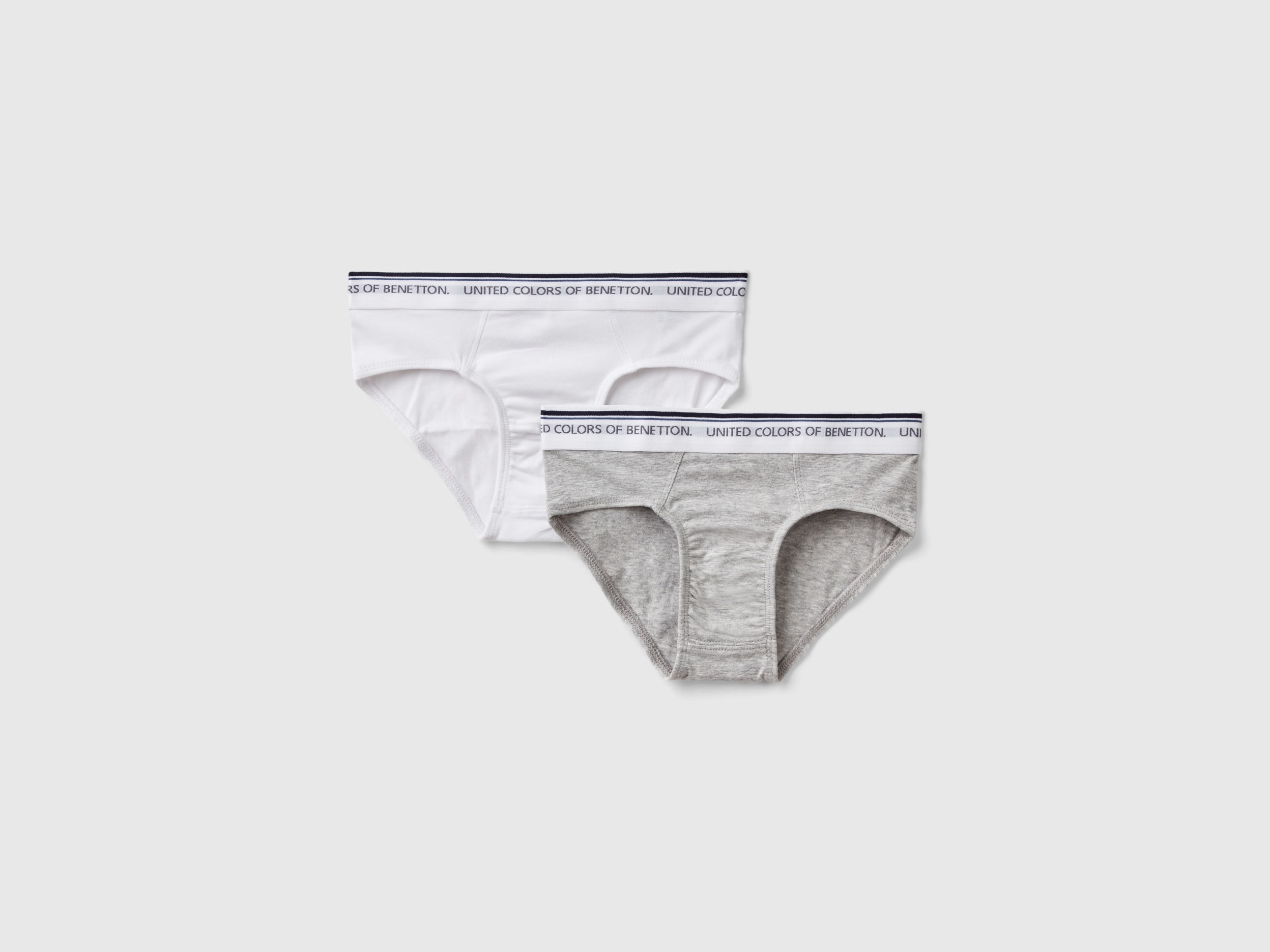 Image of Benetton, Two Briefs With Logoed Elastic, size S, Multi-color, Kids