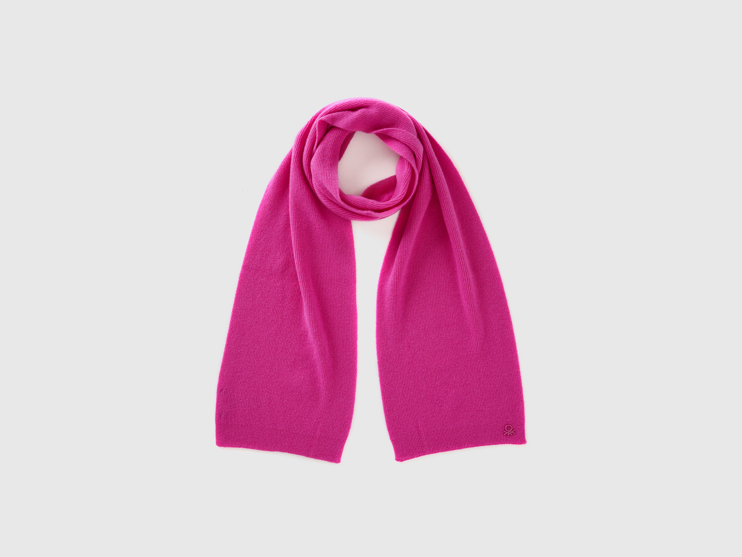 Benetton, Sciarpa In Misto Lana, Fucsia, Bambini