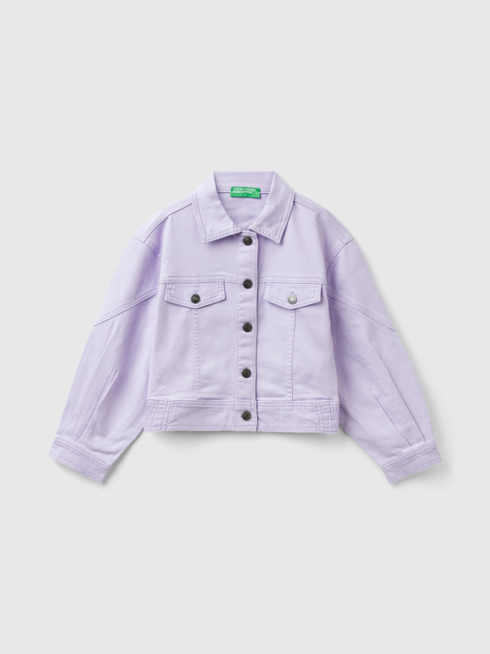 Benetton, Colorful Stretch Cotton Jacket, Lilac, Kids