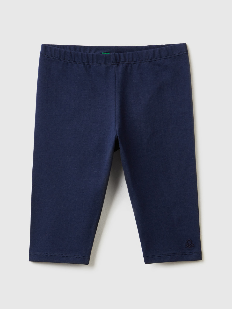 Benetton, 3/4 Leggings In Stretch Cotton, Dark Blue, Kids