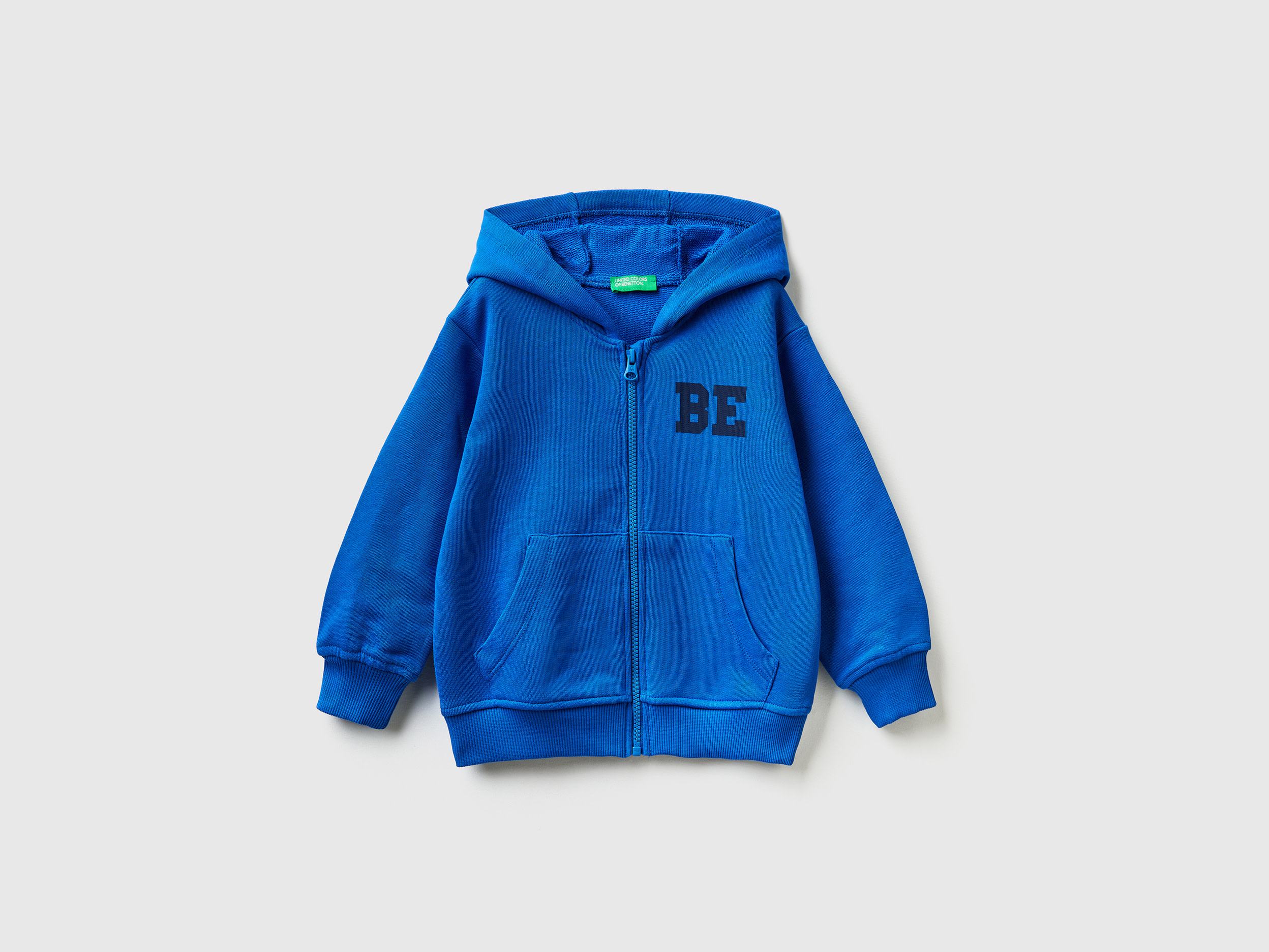 Benetton, Hoodie With Logo, size 18-24, Bright Blue, Kids