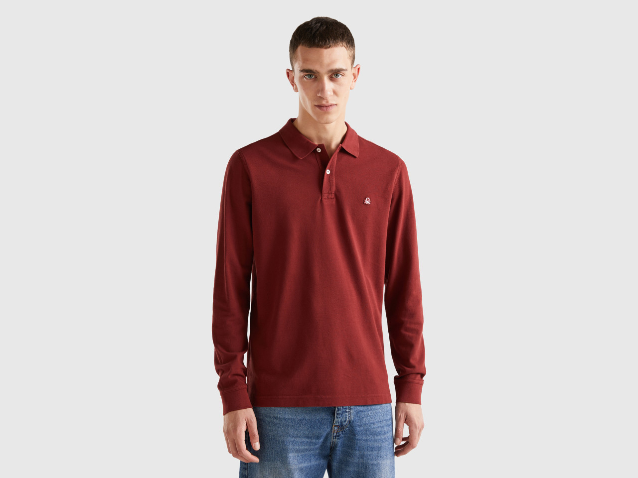 Polos manga larga hombre benetton top