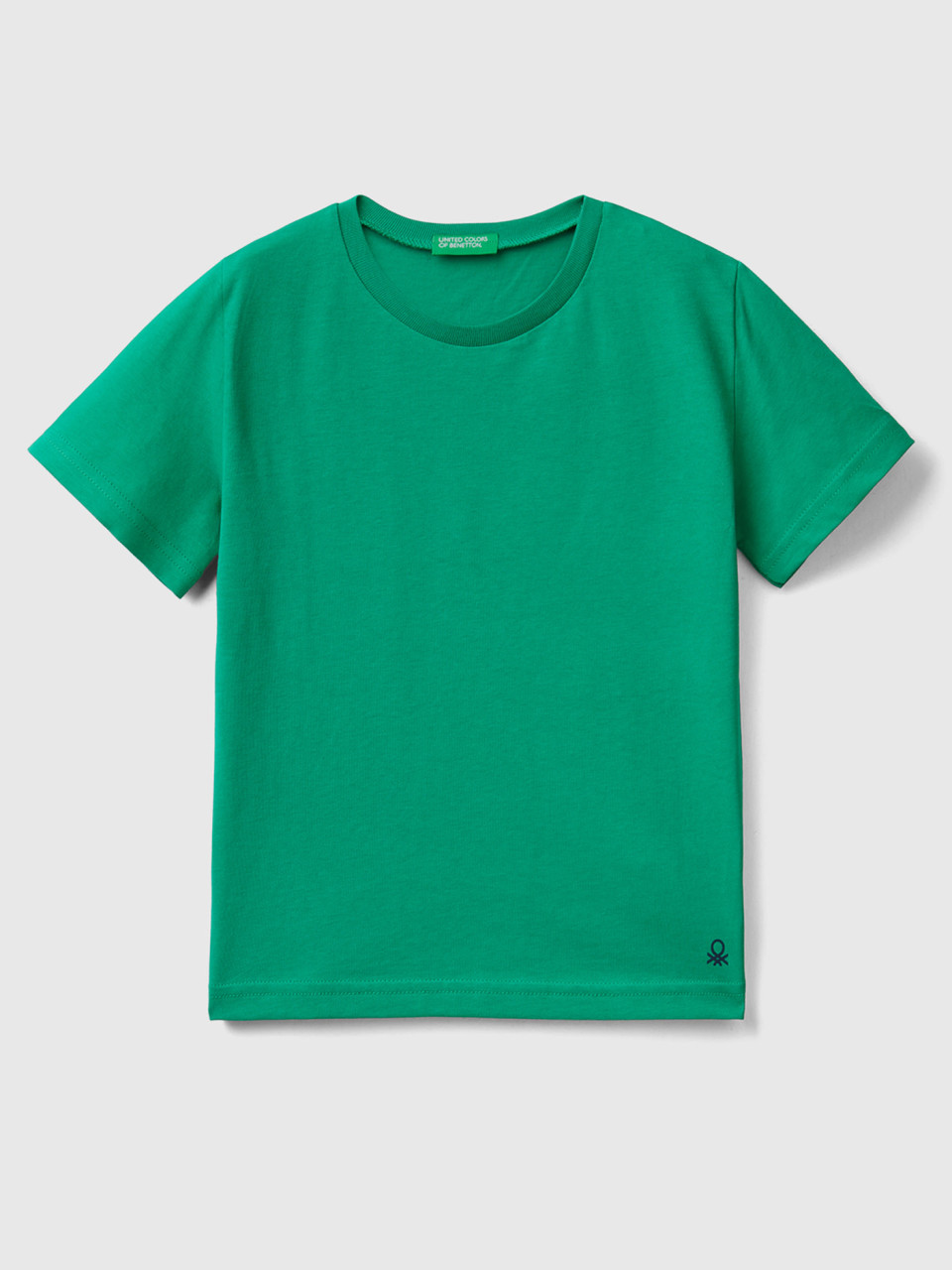 Benetton, T-shirt Aus Bio-baumwolle, Grün, male