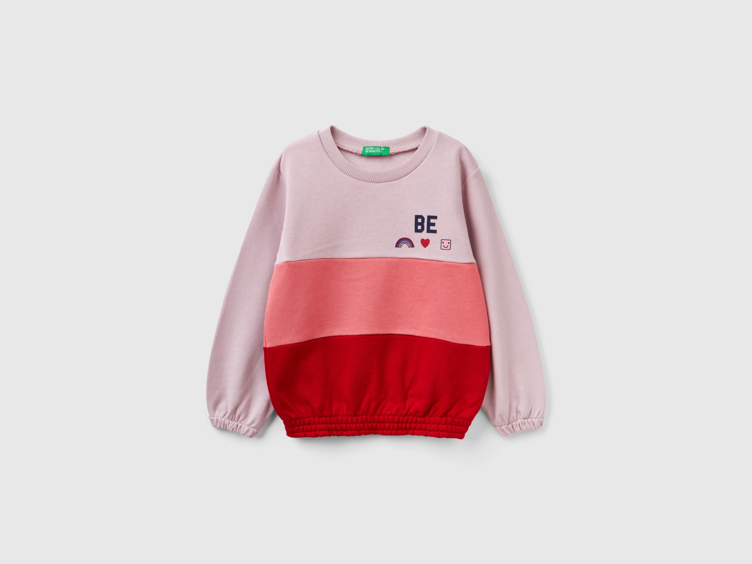 Benetton, Oversized Color Block Sweatshirt, size 12-18, Pink, Kids
