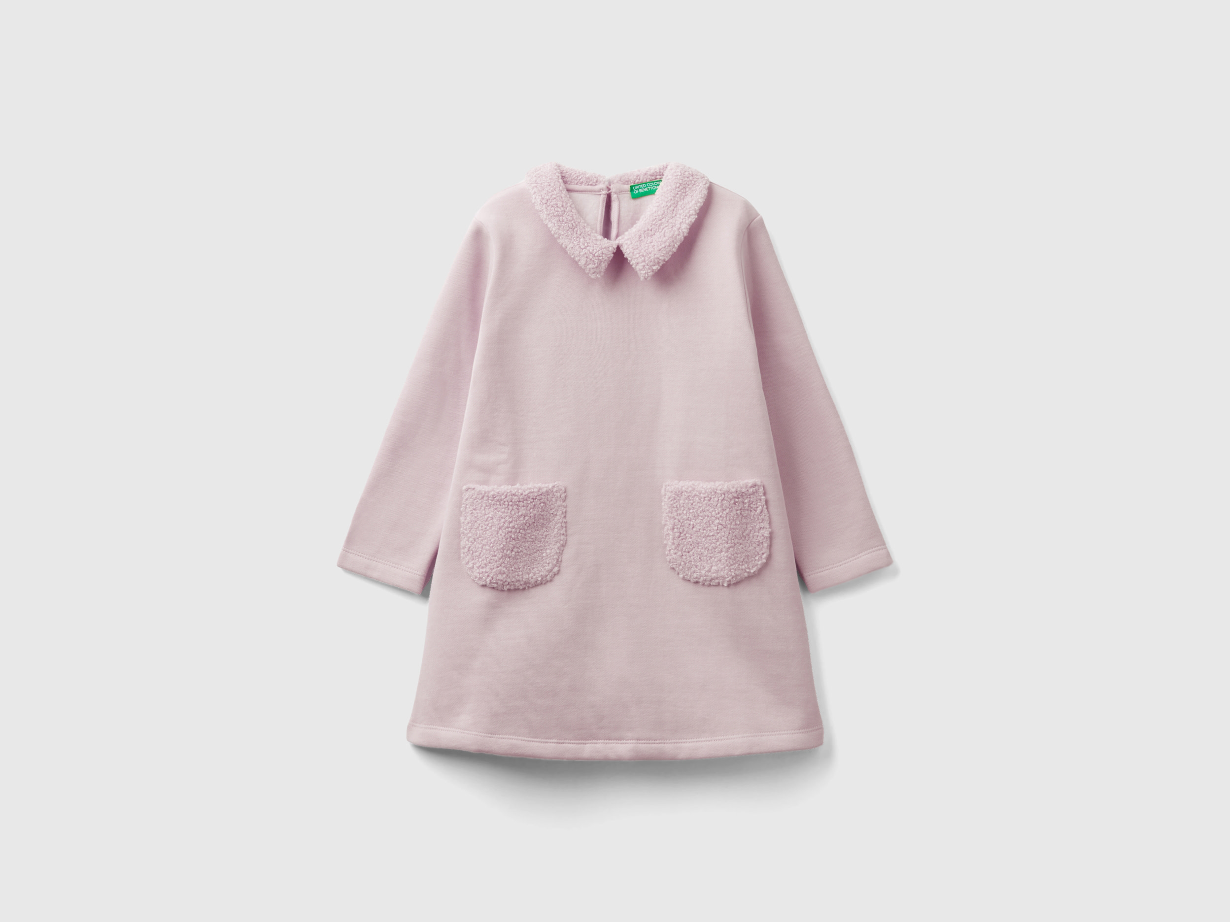 Benetton, Dress In Warm Cotton Blend, size 18-24, Pink, Kids