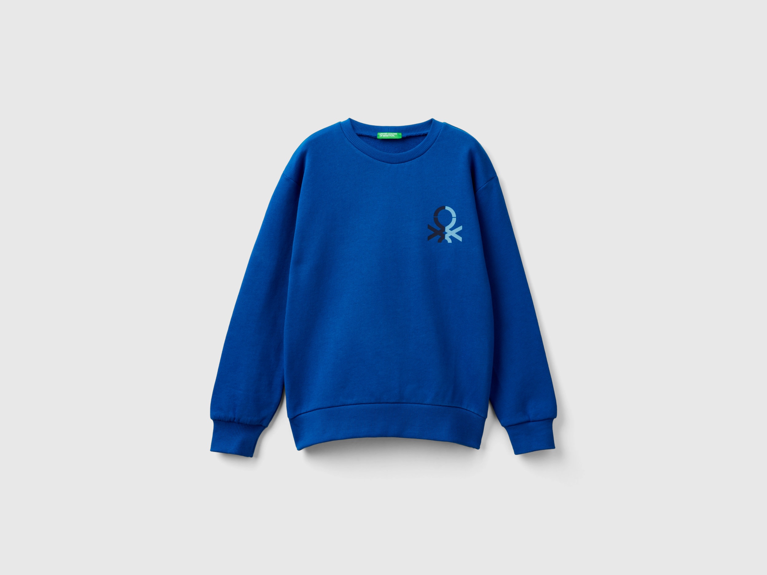 Benetton, Felpa Con Stampa Logo, Bluette, Bambini