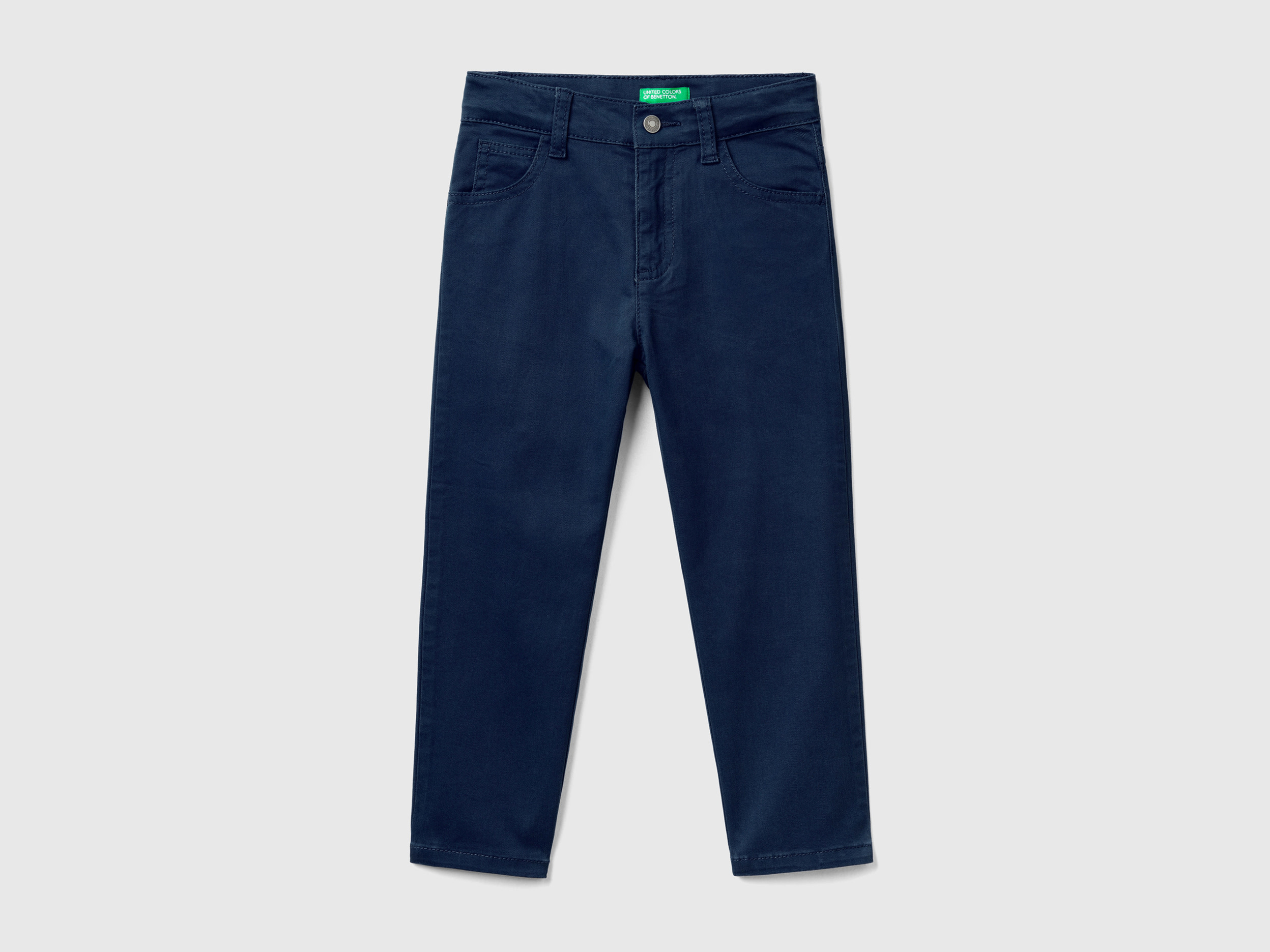 Benetton, Five-pocket Stretch Trousers, size 2-3, Dark Blue, Kids