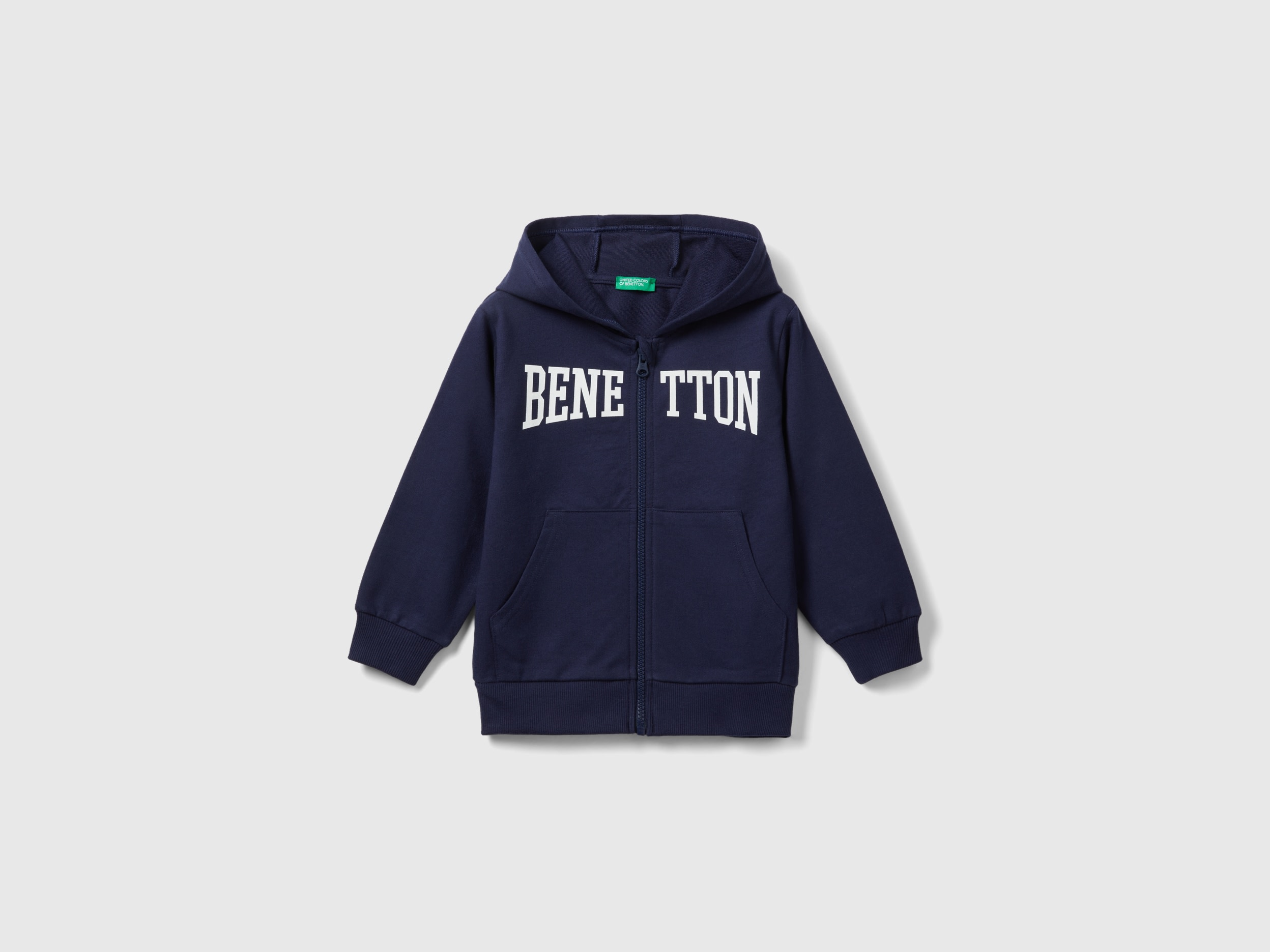 Benetton, Lightweight Sweatshirt With Zip, size 3-4, Dark Blue, Kids
