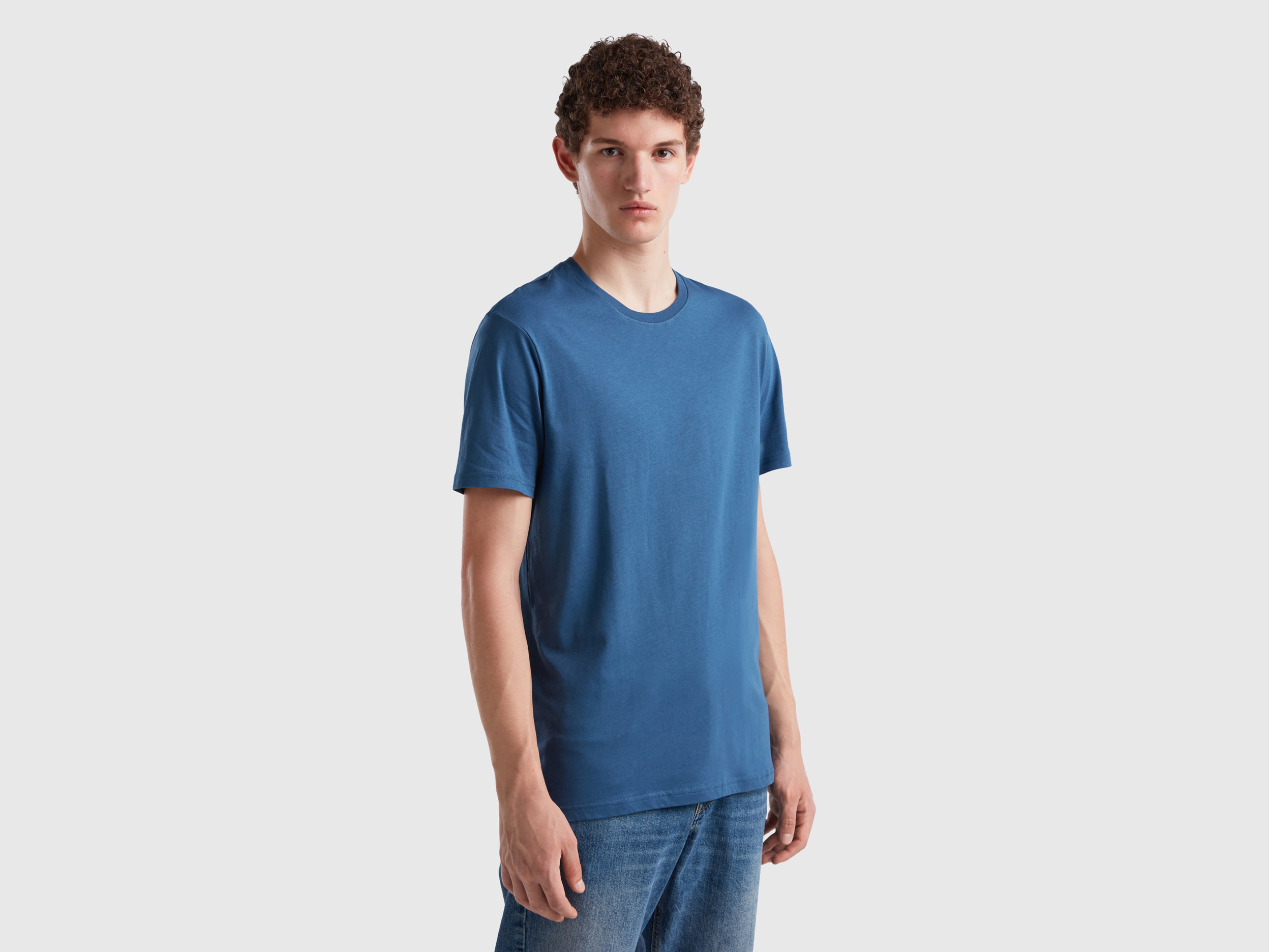 Benetton, Air Force Blue T-shirt, size L, Air Force Blue, Men