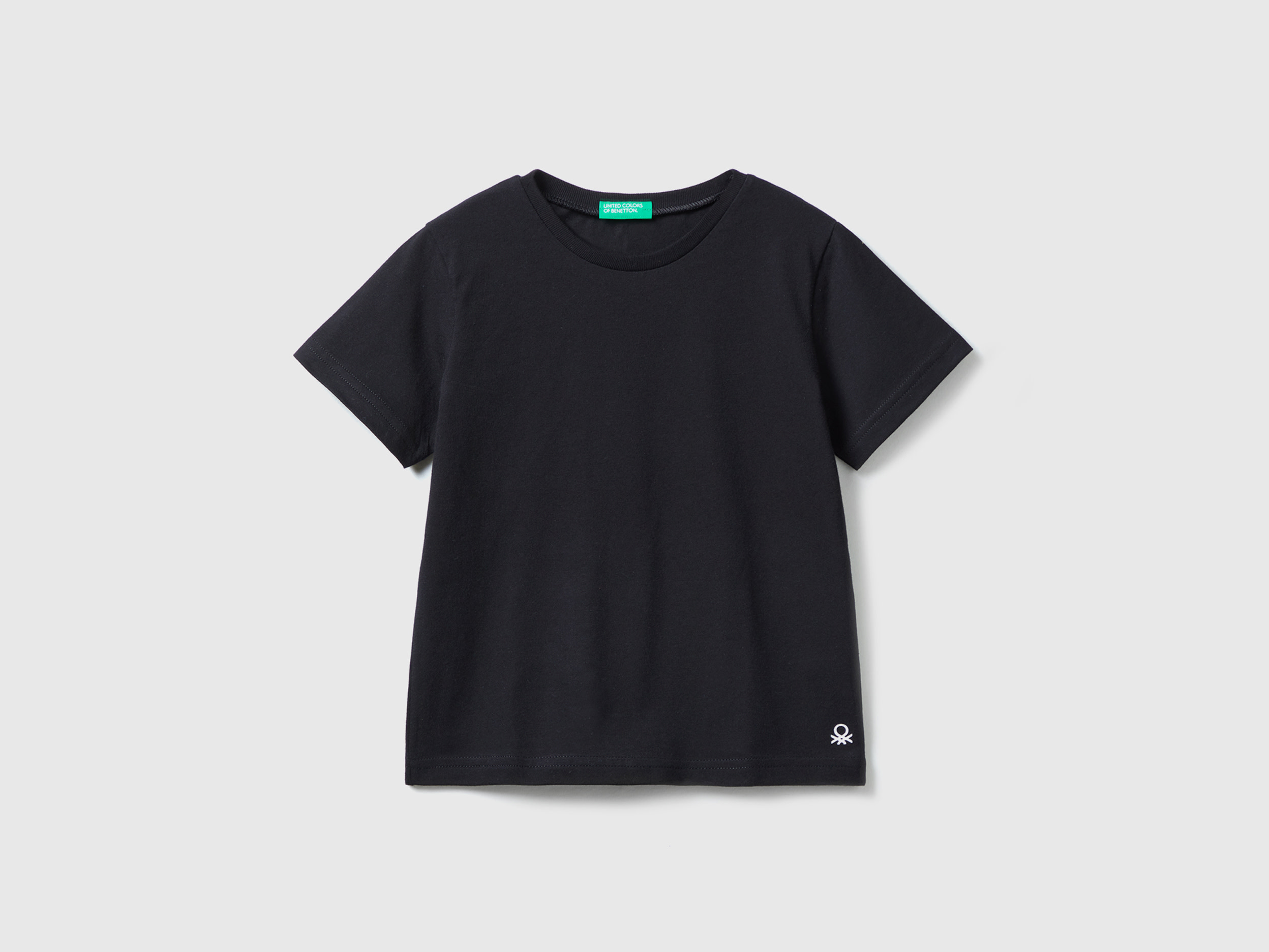 Image of Benetton, T-shirt In Organic Cotton, size 98, Black, Kids