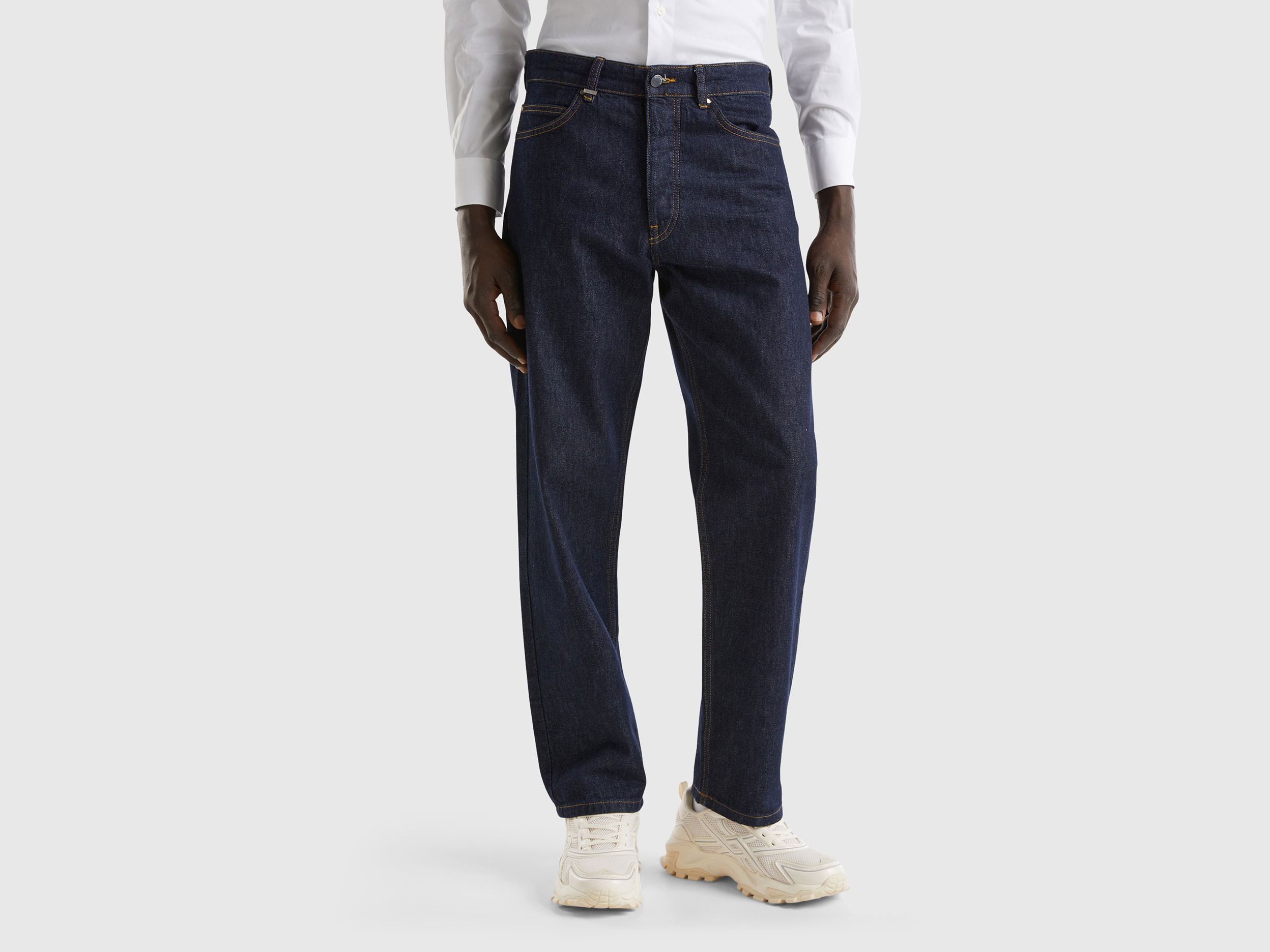 Benetton, Relaxed Fit Jeans, size 32, Dark Blue, Men