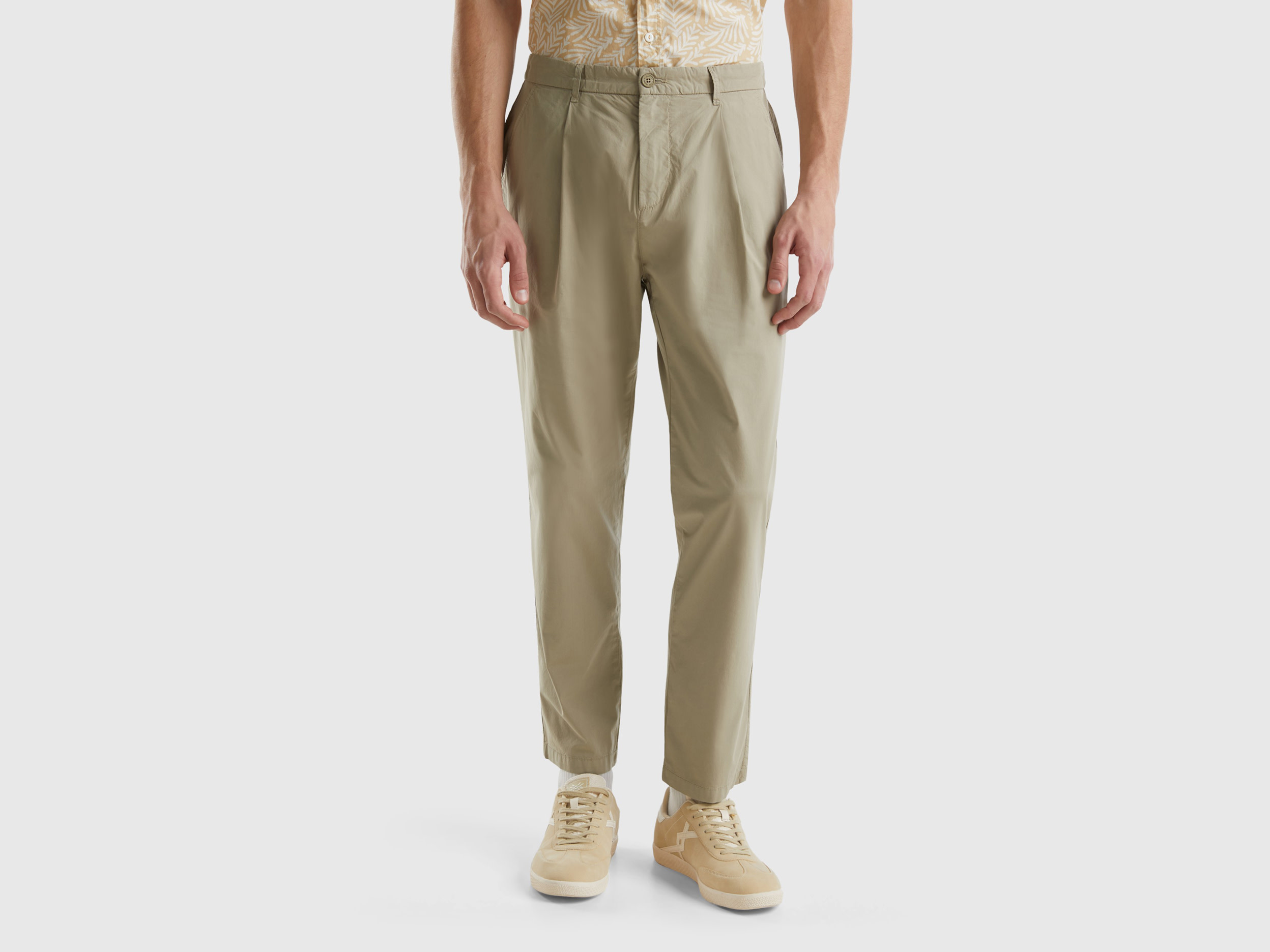 Benetton, Chino Carrot Fit, Verde Chiaro, Uomo