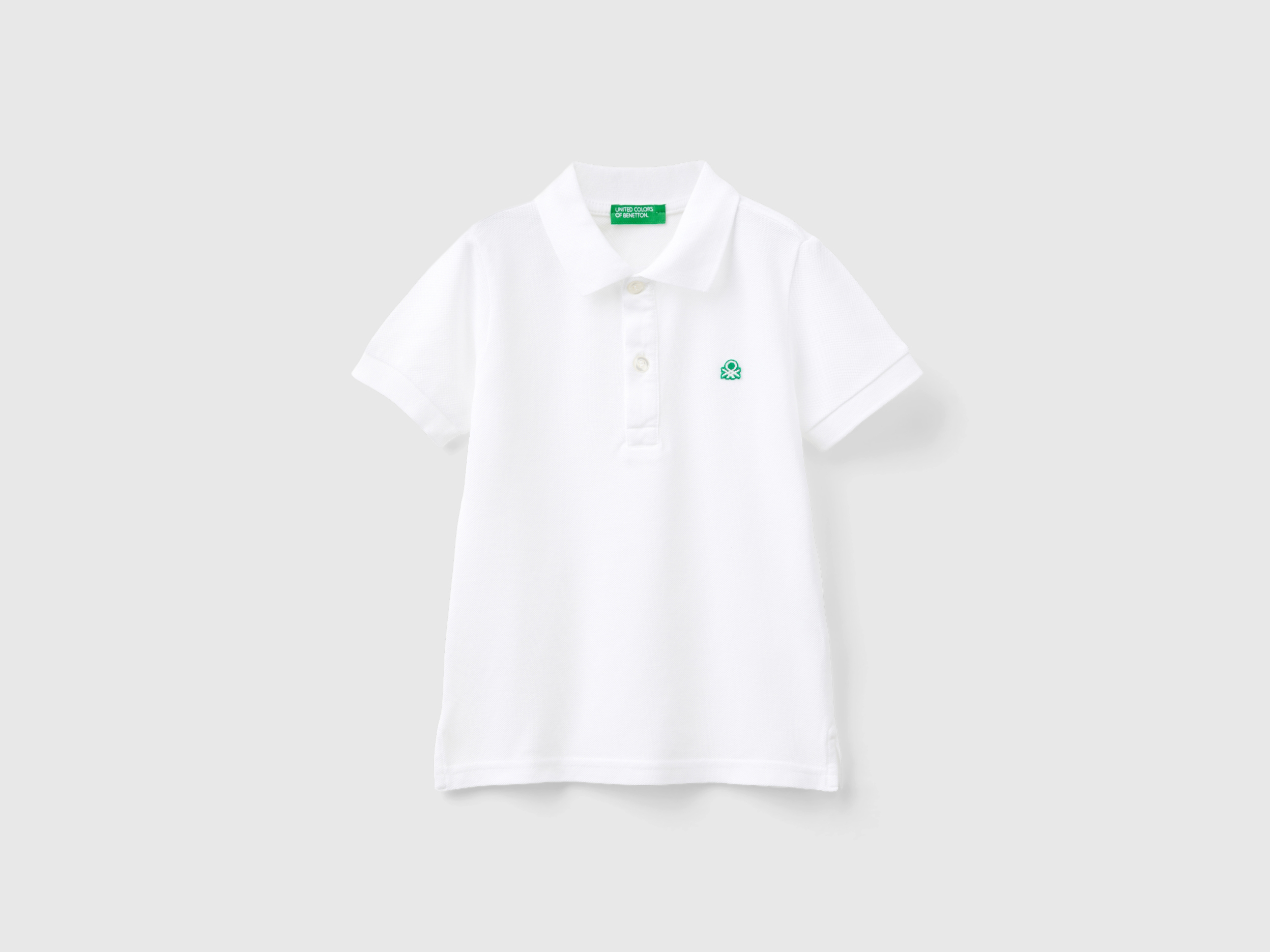 United Colors of Benetton Benetton, Πόλο Κοντομάνικο Από Οργανικό Βαμβακερό, size 18-24, Λευκο, Παιδικά