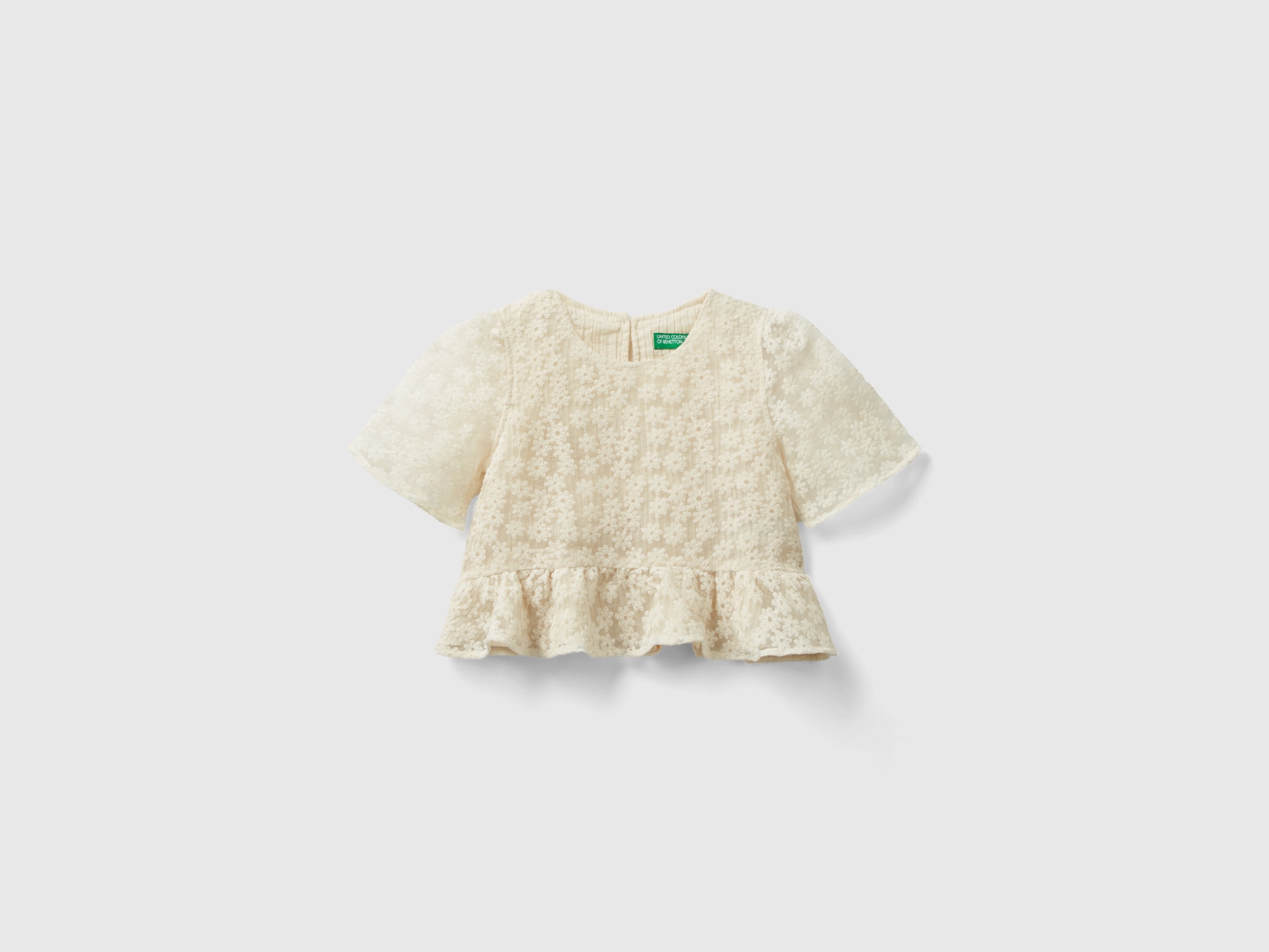 Benetton, Blusa In Macramè, Oro, Bambini