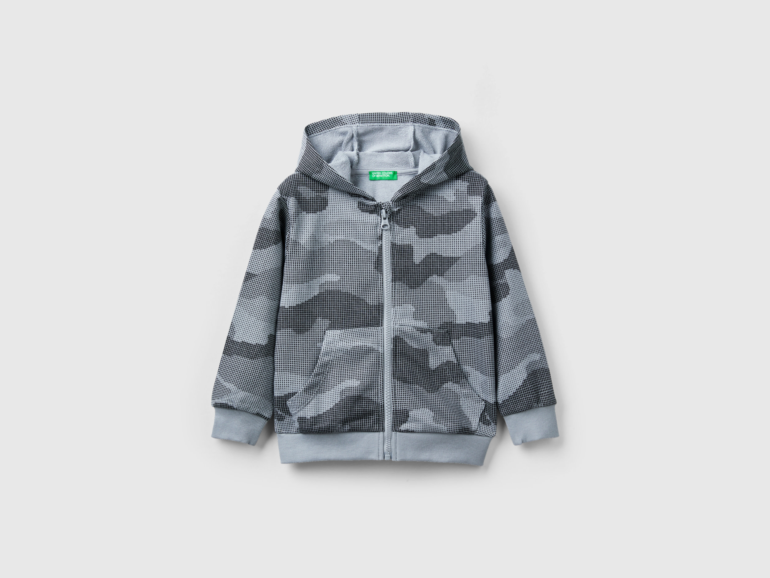 Benetton, Camouflage Sweatshirt, size 18-24, Gray, Kids