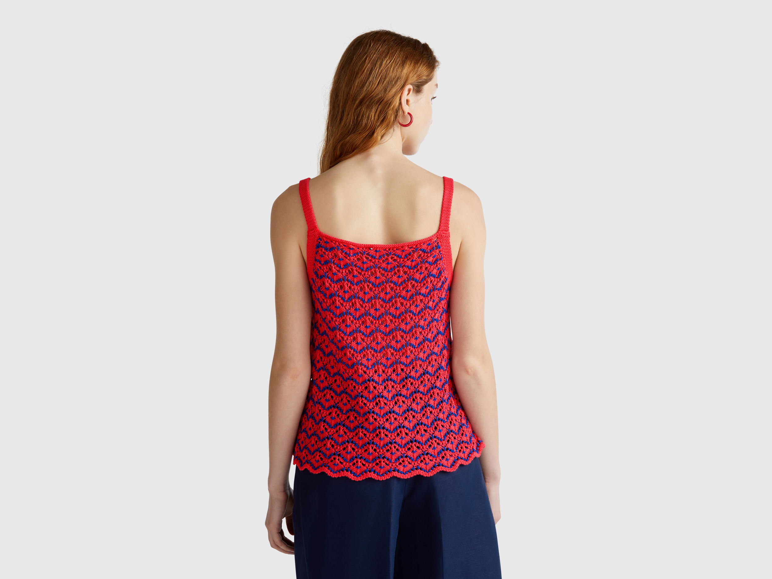 Benetton, Φανέλα Κροσέ, size M, Κυκλαμινο, Γυναικεία φωτογραφία