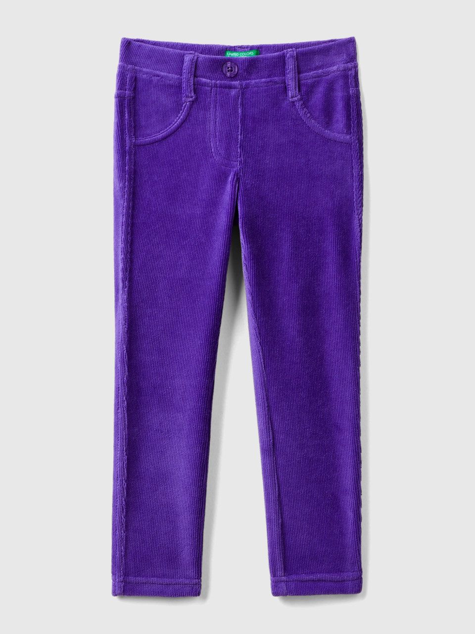 Benetton, Ribbed Chenille Trousers, Violet, Kids