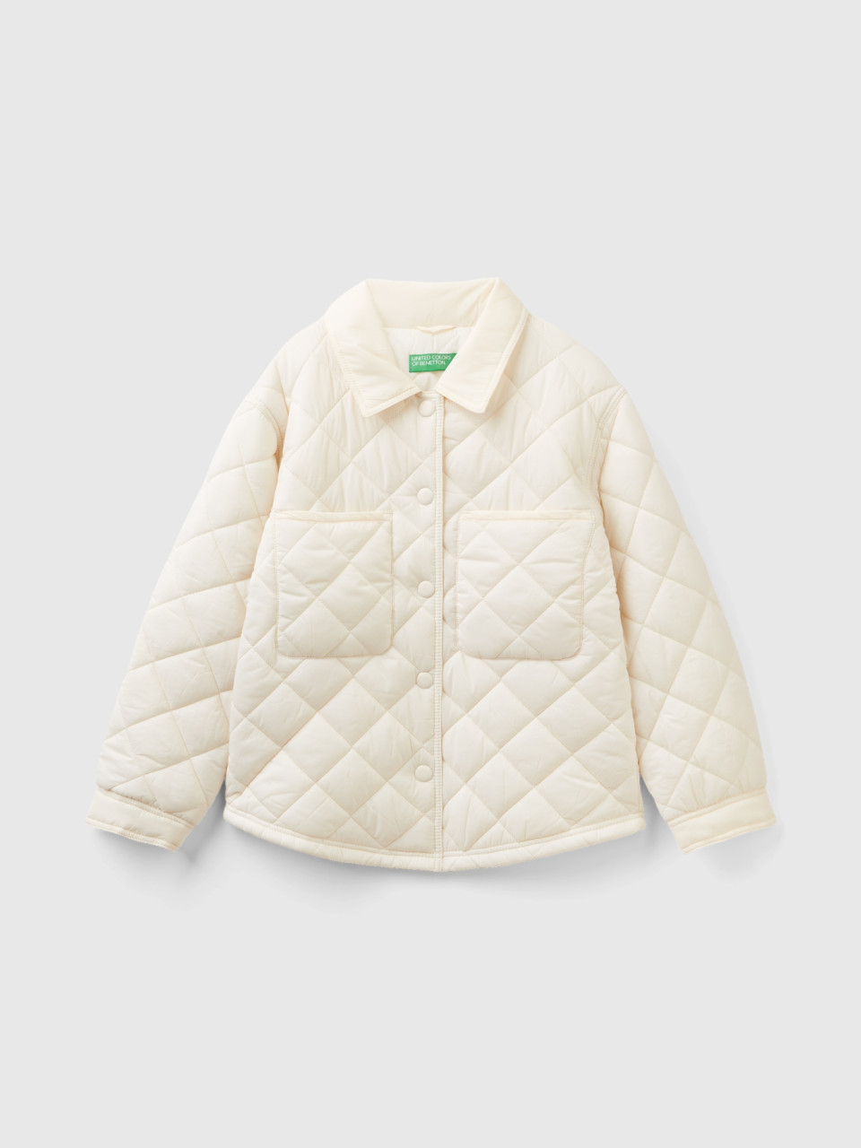 Benetton, Light Quilted Jacket, Creamy White, Kids