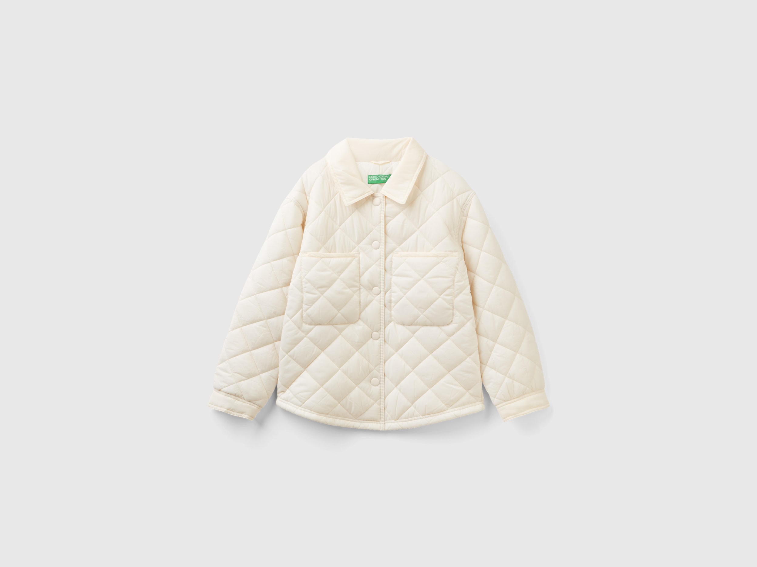 Benetton, Light Quilted Jacket, size XL, Creamy White, Kids