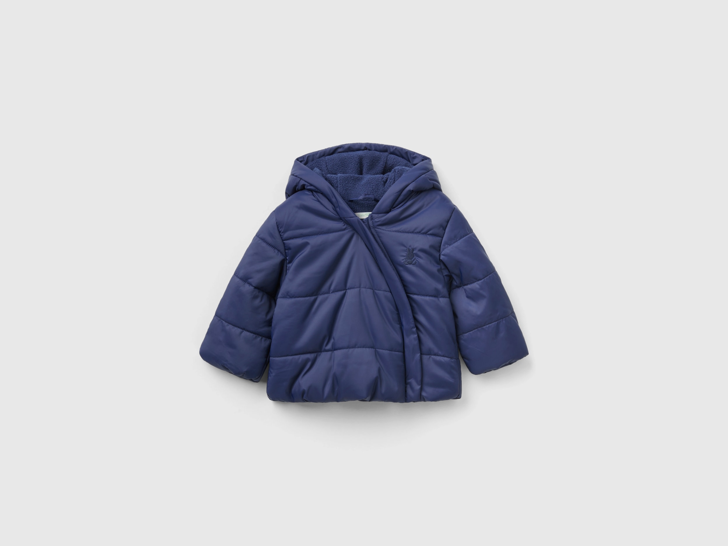 Benetton, Padded Jacket With Hood, size 9-12, Dark Blue, Kids