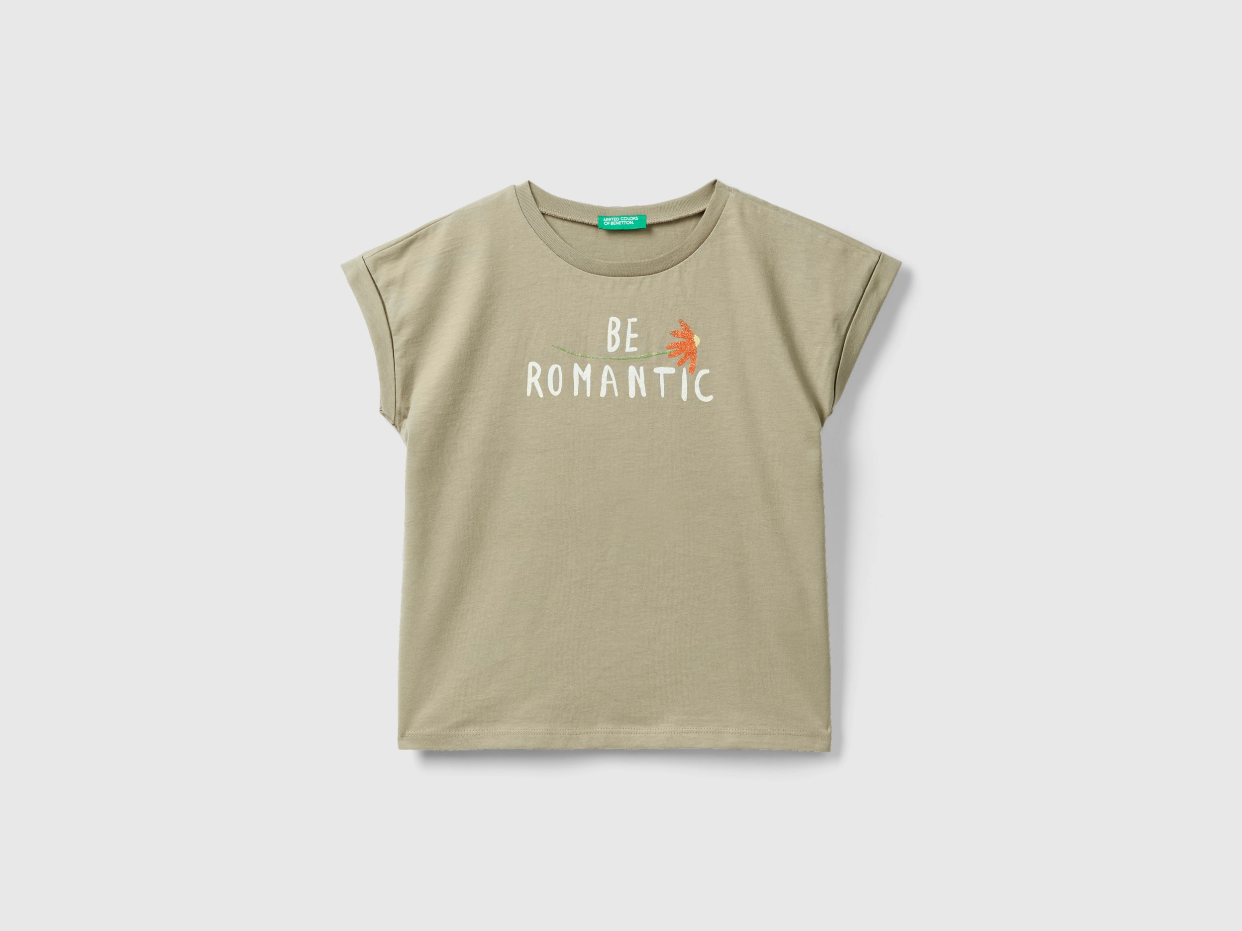 Benetton, Regular Fit T-shirt In Organic Cotton, size 2XL, Beige, Kids