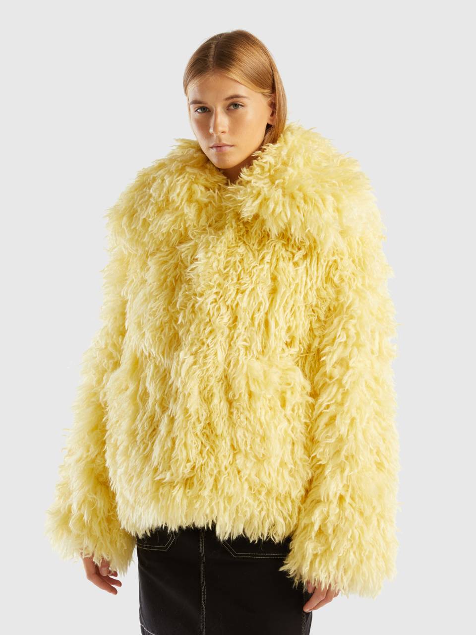 Fluffy yellow sales jacket