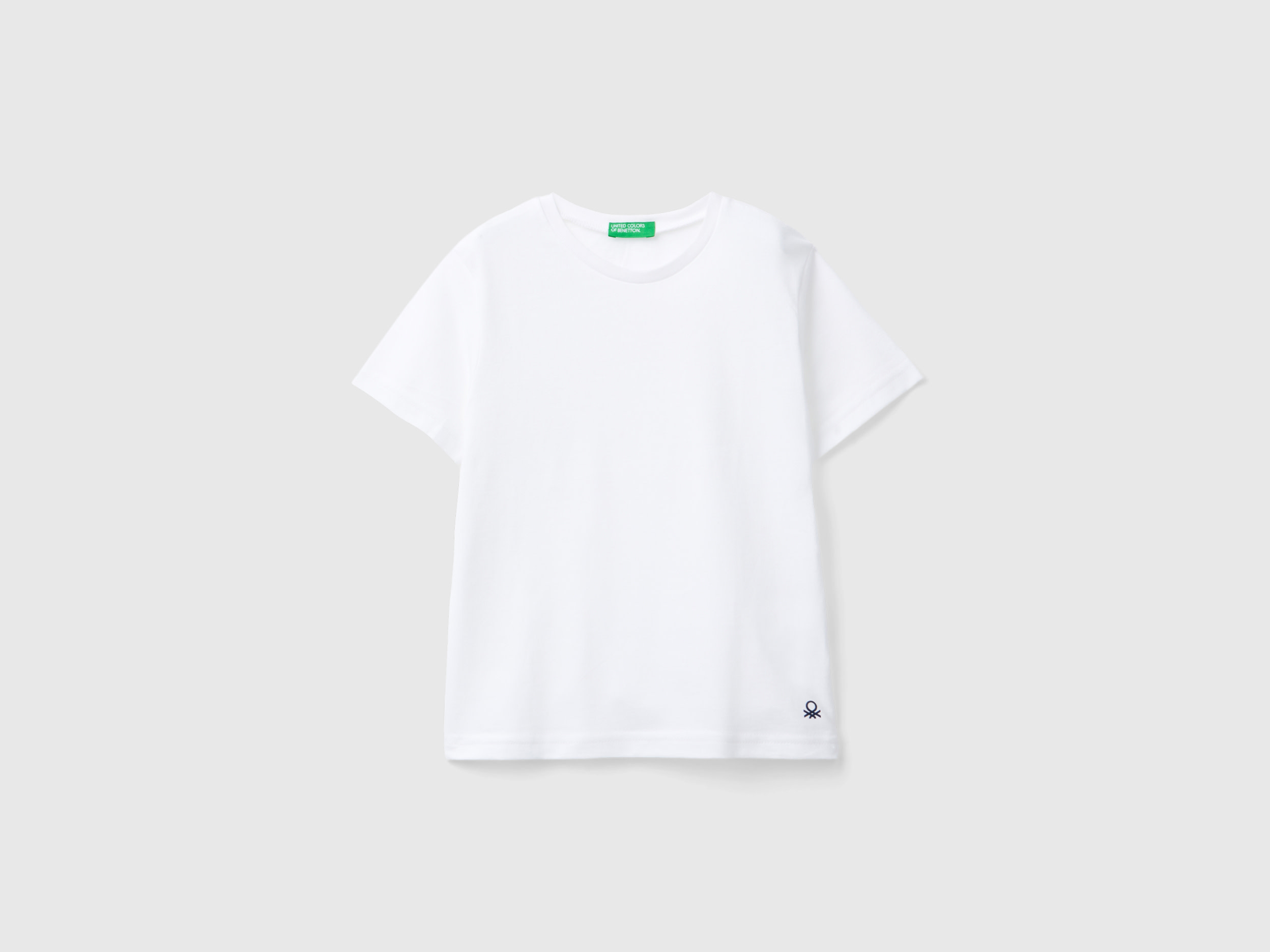 Image of Benetton, T-shirt In Organic Cotton, size 104, White, Kids