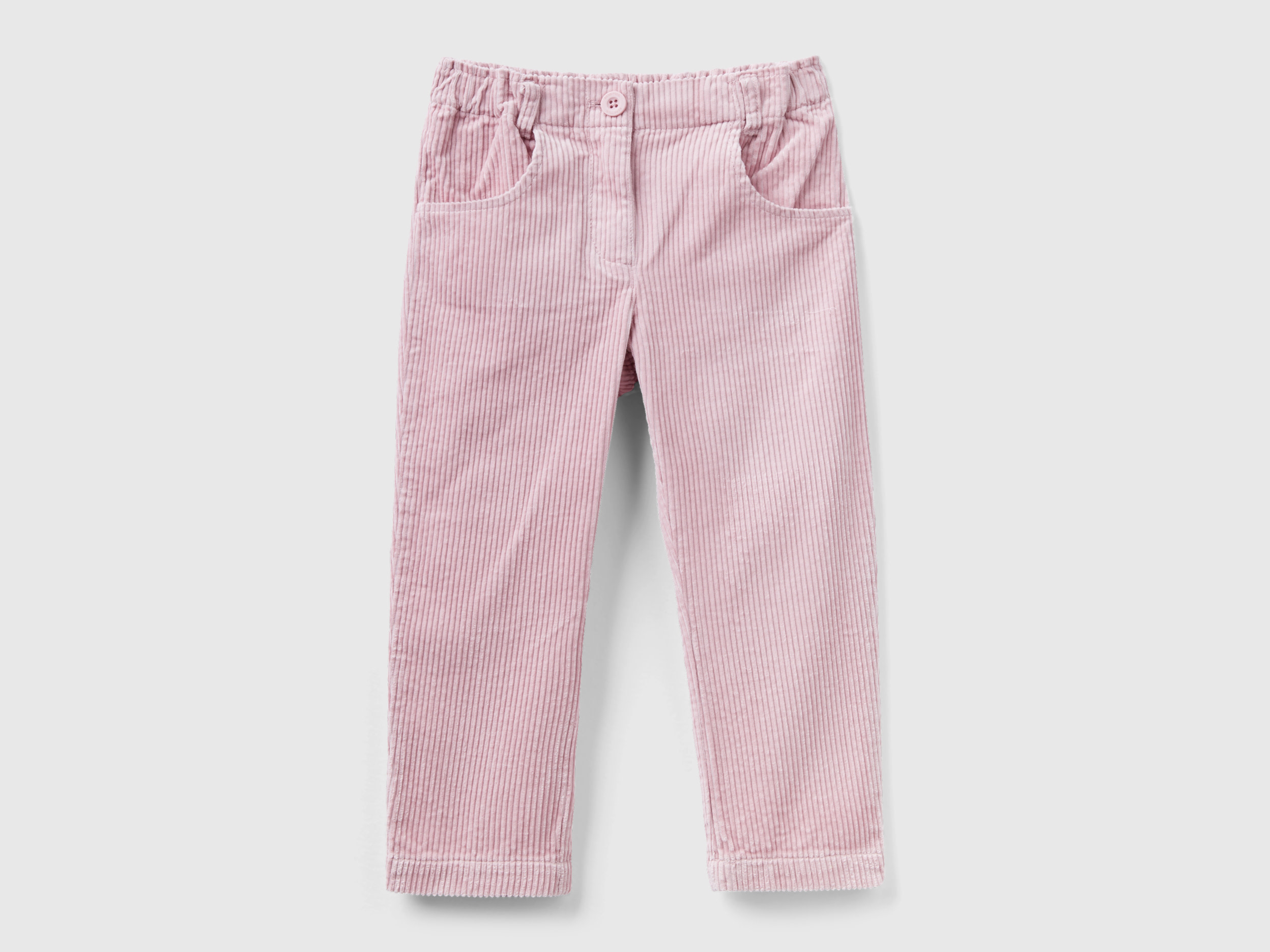 Benetton, Corduroy Trousers With Elastic, size 4-5, Pink, Kids