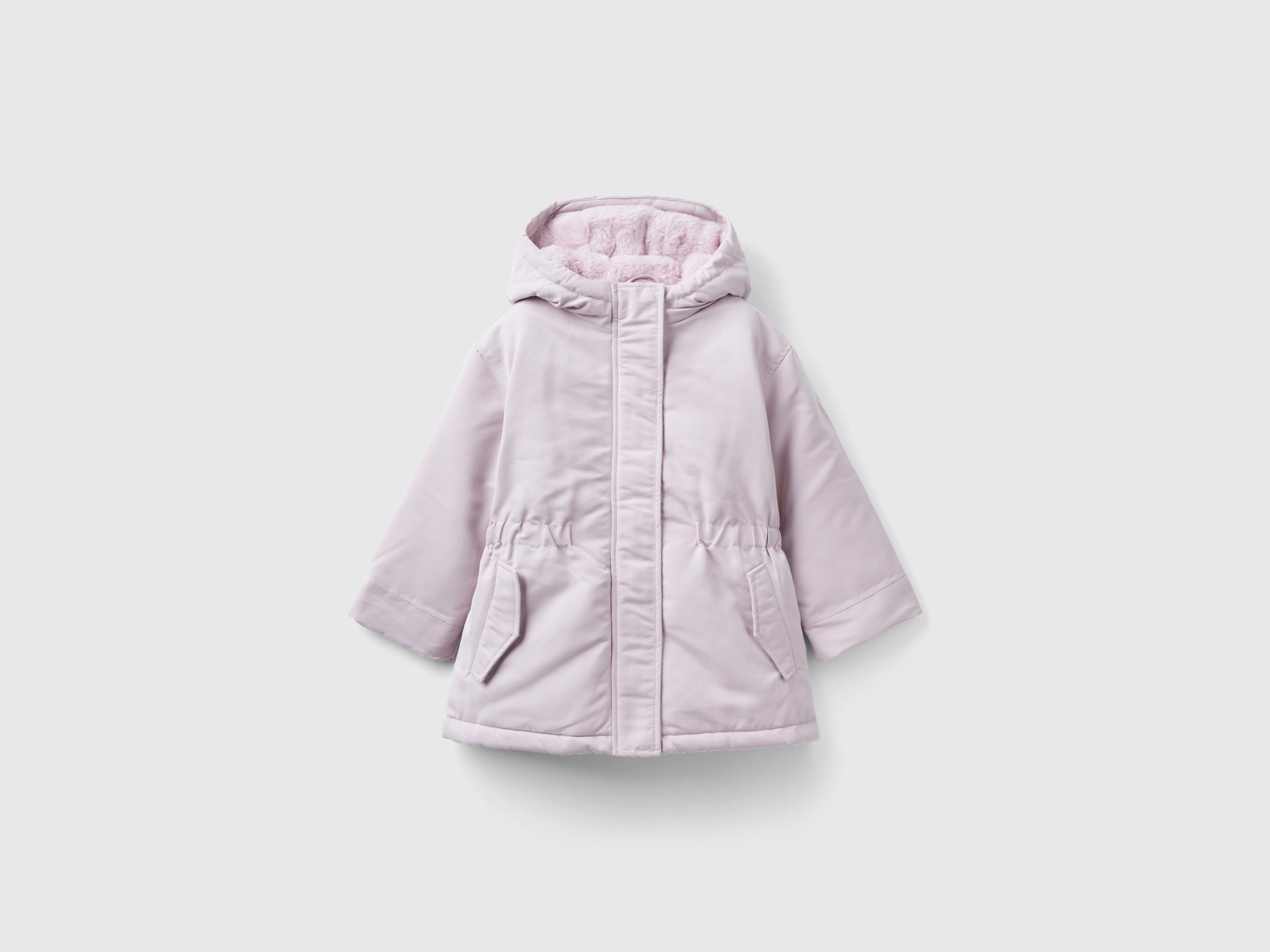 Benetton, Padded Parka With Drawstring, size 2-3, Pink, Kids