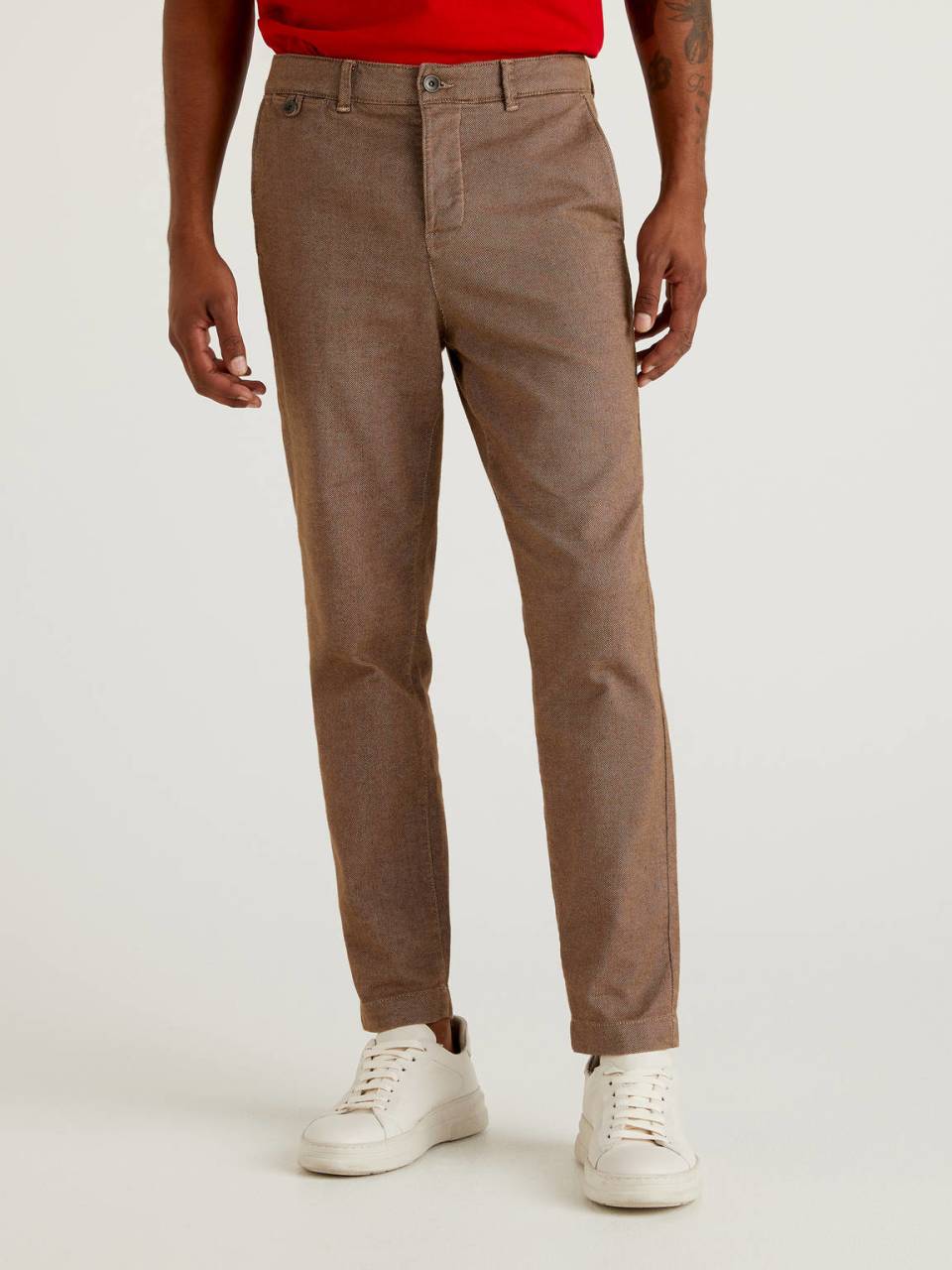 Benetton Cropped chinos in stretch cotton. 1