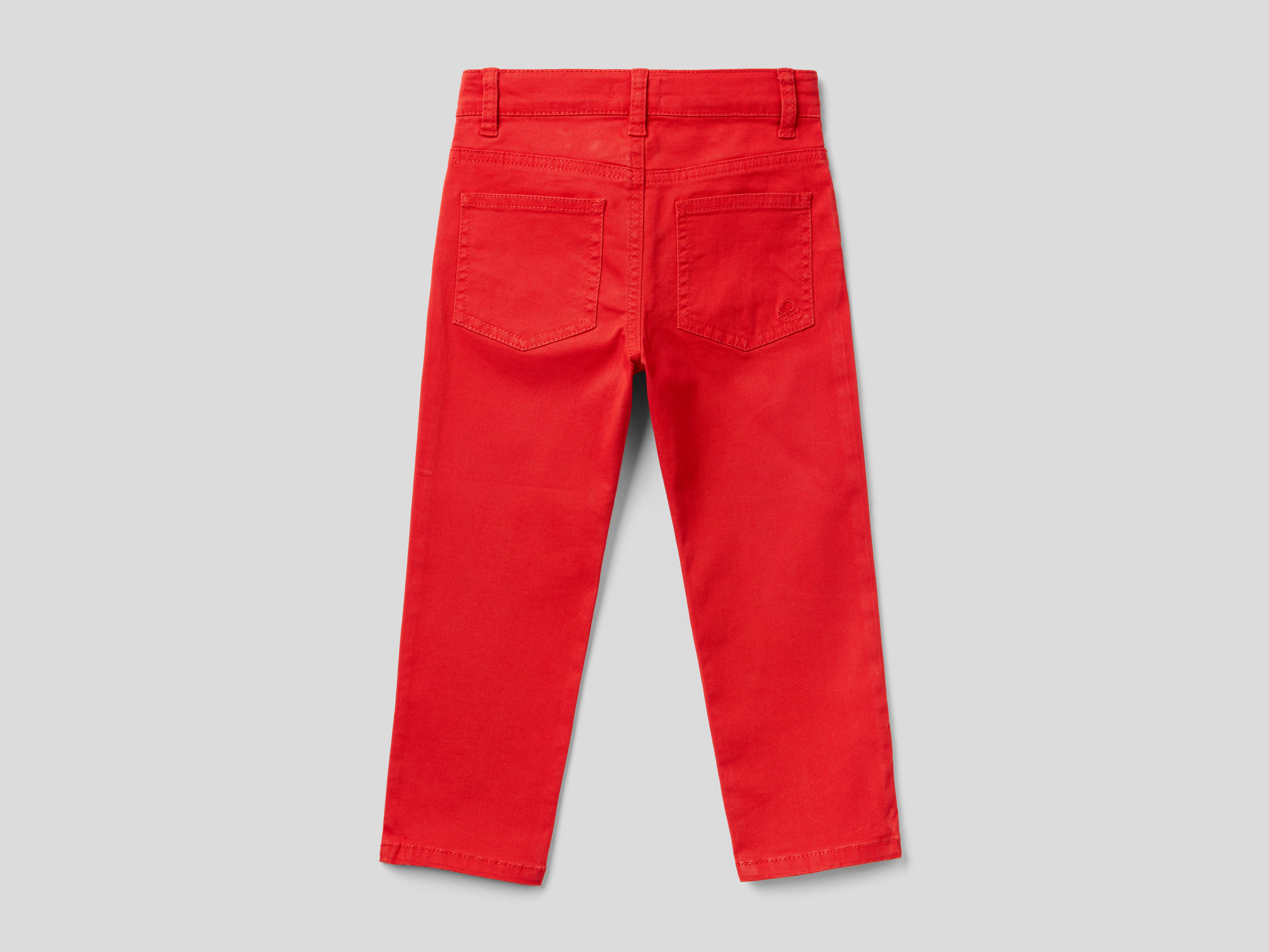 Benetton, Five-Pocket Stretch Trousers, Taglia 12-18, Red, Kids