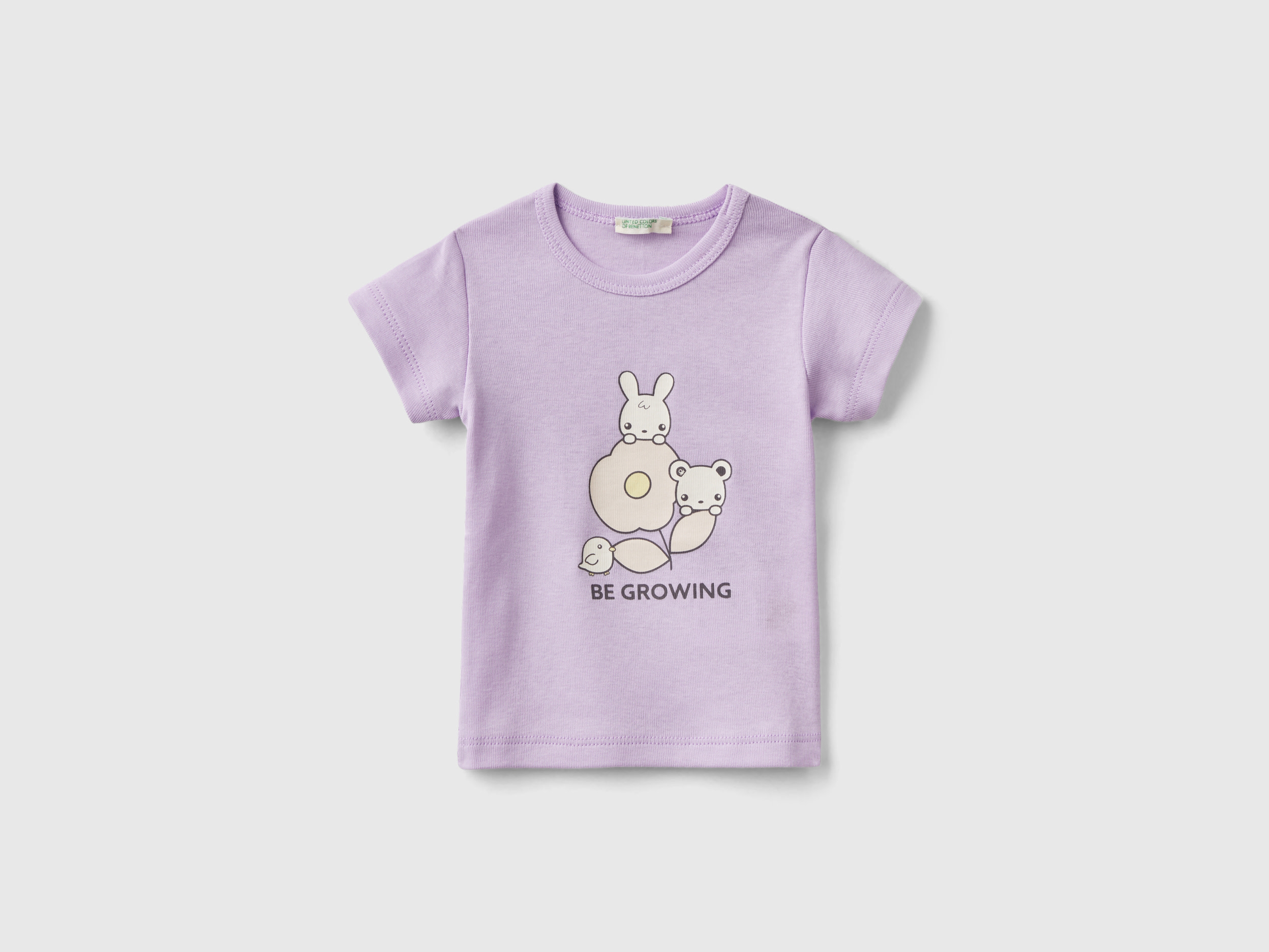 Image of Benetton, T-shirt In 100% Organic Cotton, size 56, Lilac, Kids