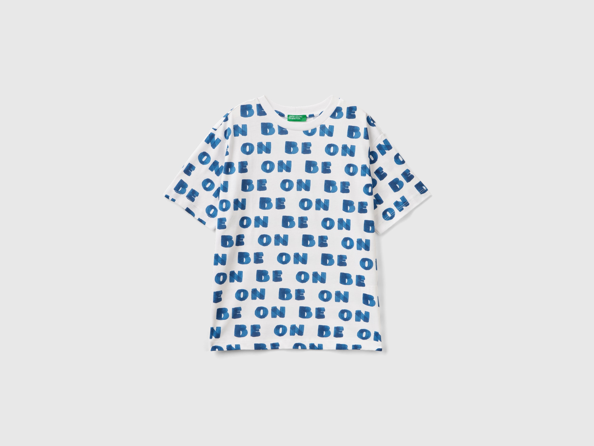 Benetton, T-shirt Con Stampa "be On", Bianco, Bambini product