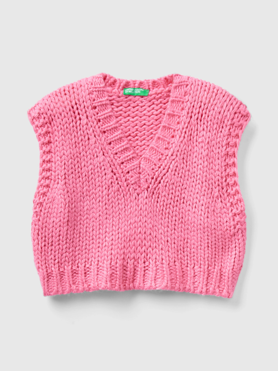 Benetton, Boxy Fit Short Vest, Pink, Kids