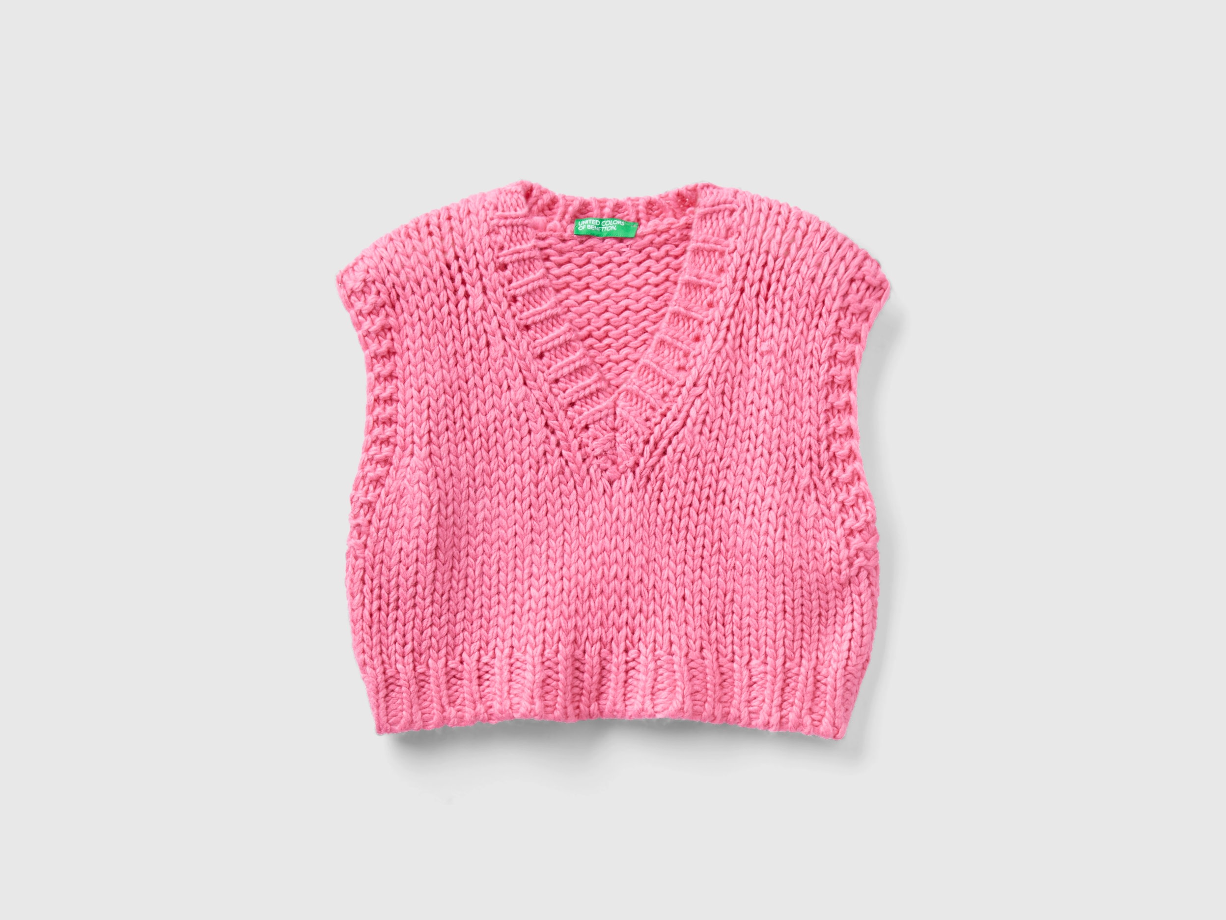 Benetton, Boxy Fit Short Vest, size 2XL, Pink, Kids