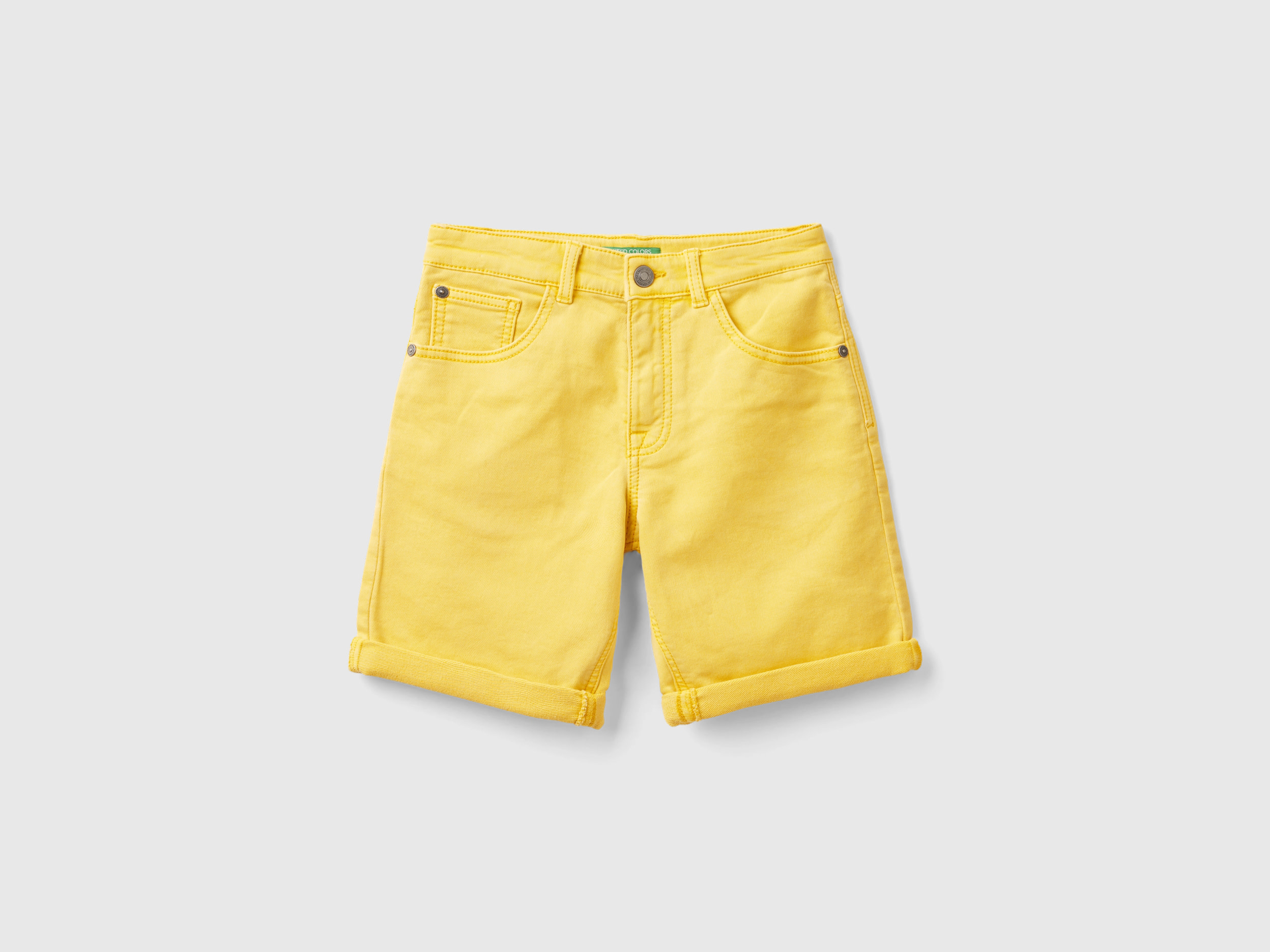 Benetton, Bermuda Slim Fit, Giallo, Bambini
