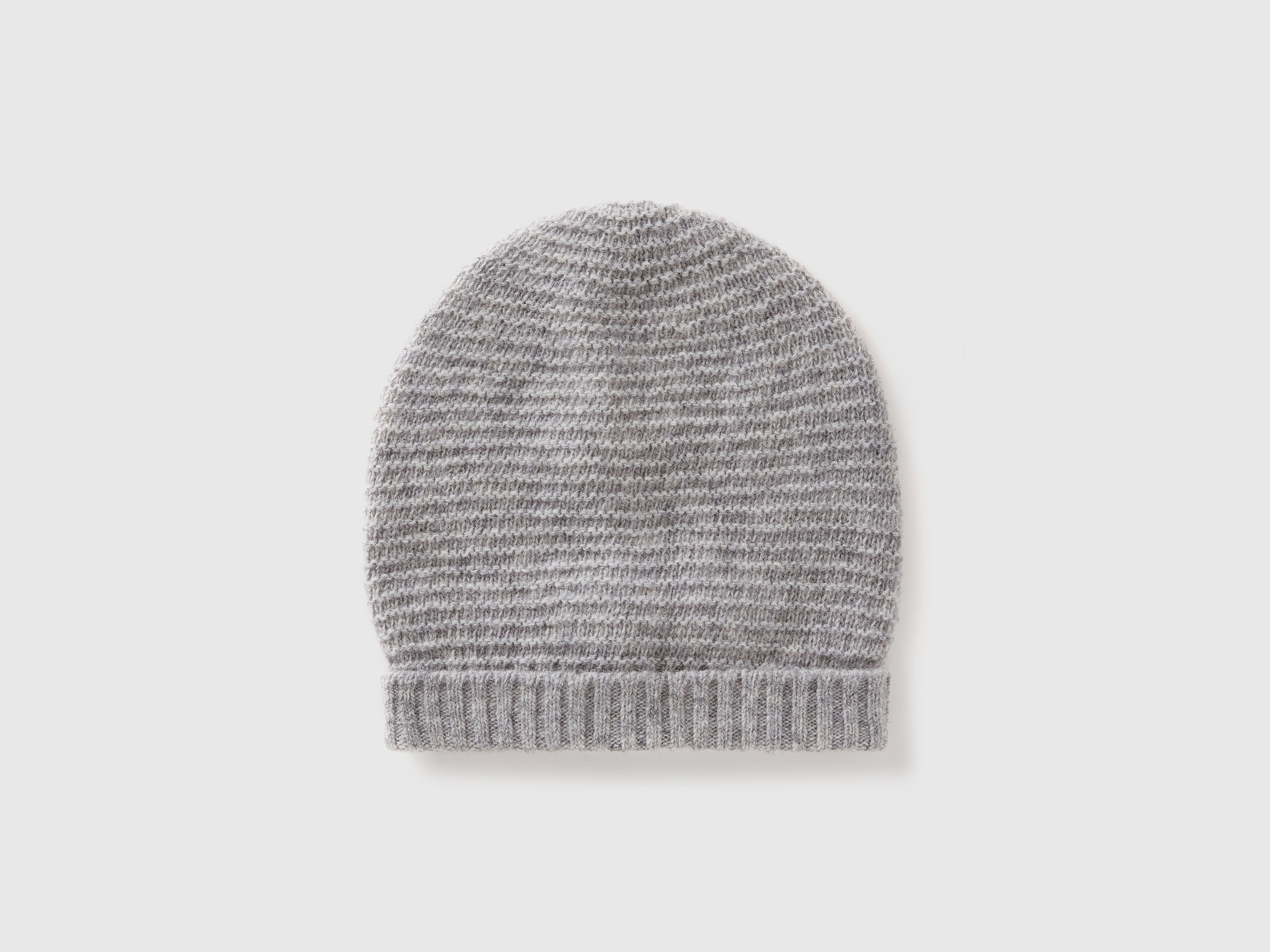 Benetton, Cappellino In Misto Lana, Grigio Chiaro, Bambini