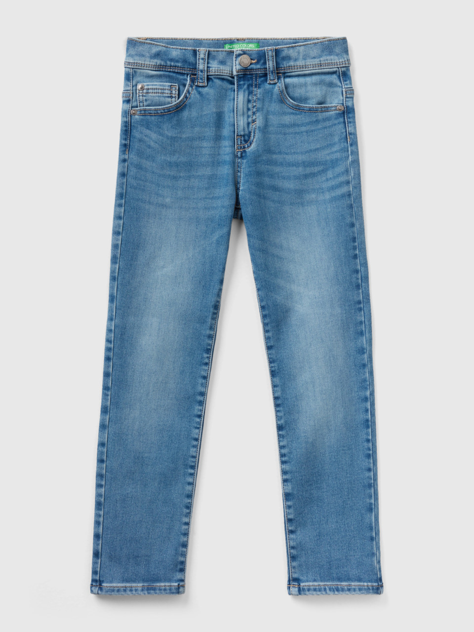 Benetton, Thermal Slim Fit Jeans, Light Blue, Kids