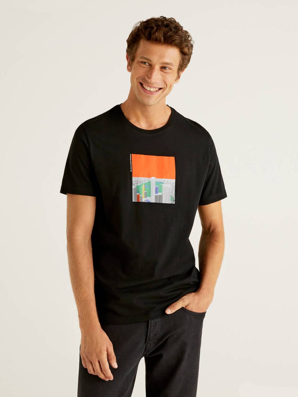 Benetton T-shirt with print in 100% organic cotton. 1