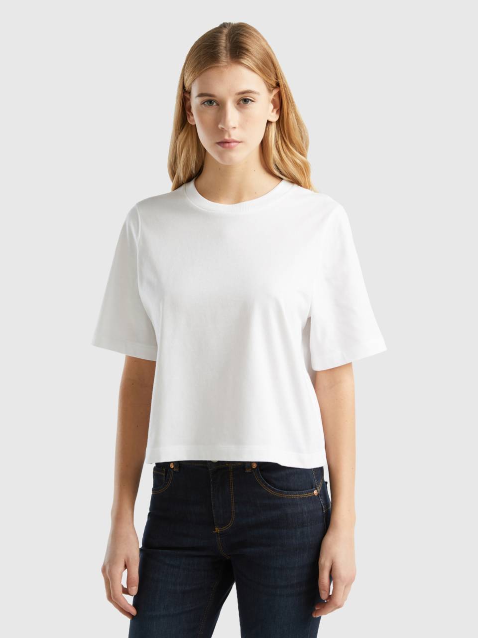 100% cotton | boxy - White t-shirt Benetton fit