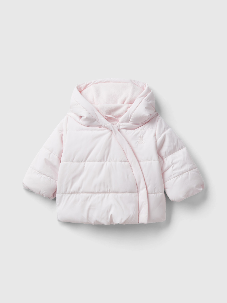 Benetton, Padded Jacket With Hood, Soft Pink, Kids