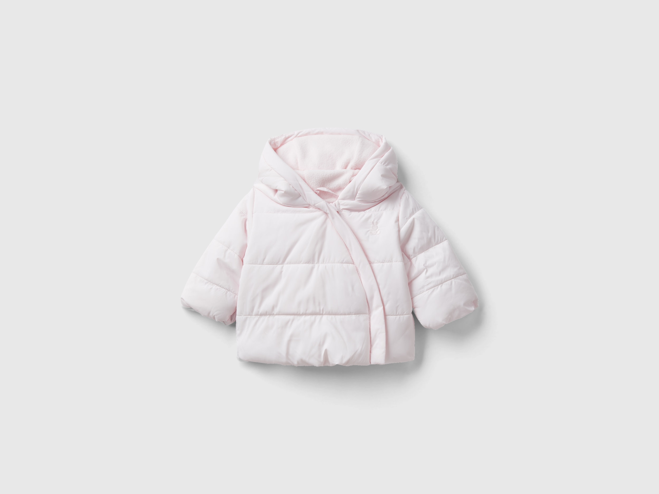 Benetton, Padded Jacket With Hood, size 3-6, Soft Pink, Kids