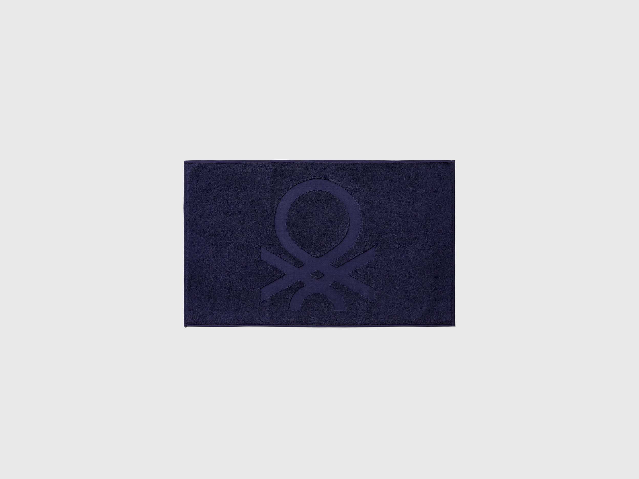 Benetton, Dark Blue Bathroom Rug With Logo, size OS, Dark Blue, Benetton Home