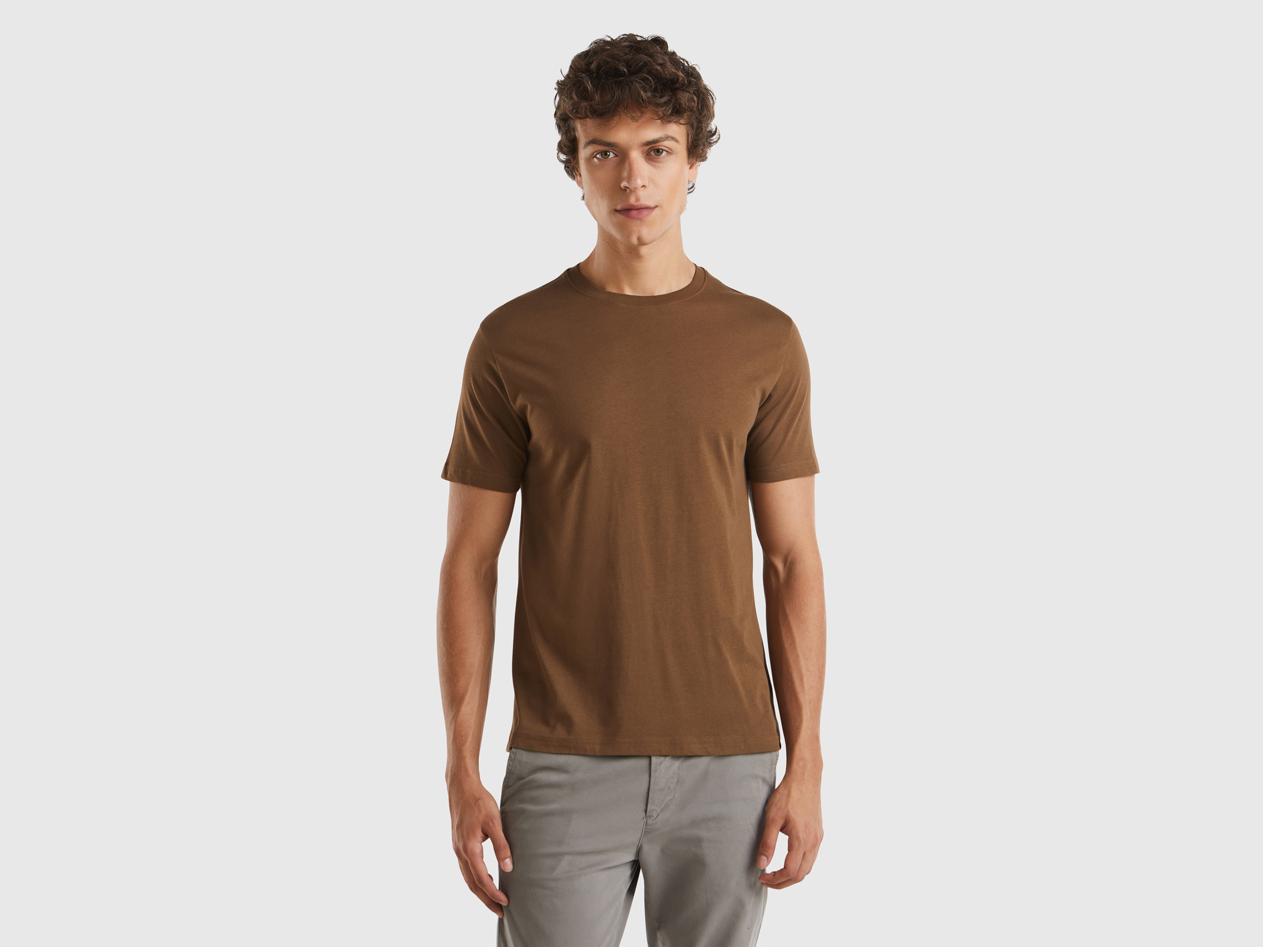 Benetton, T-shirt Caffè, Marrone, Uomo