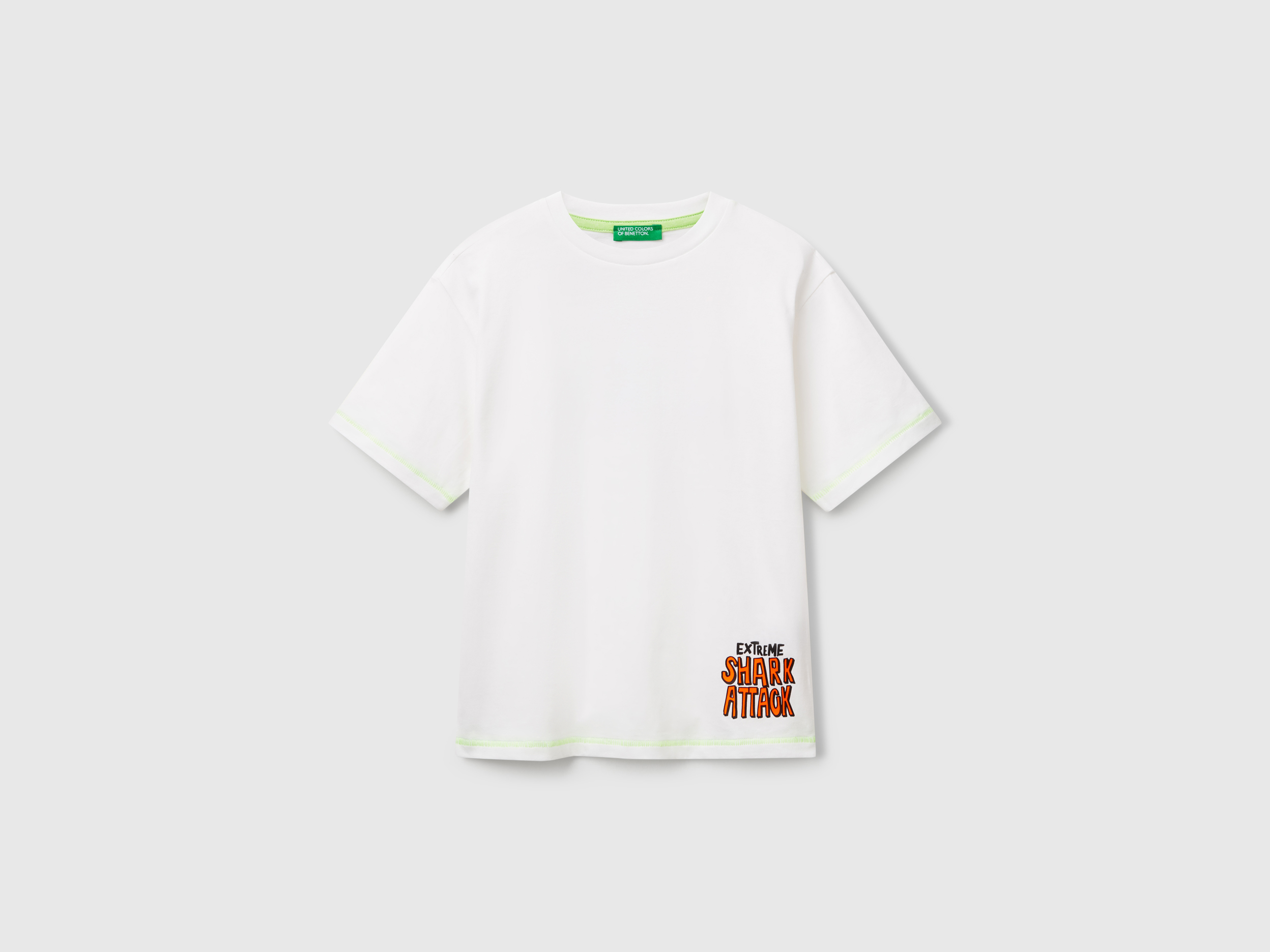 United Colors of Benetton Benetton, Μπλούζα Με Τύπωμα Στο Μπροστινό Και Στο Πίσω Μέρος, size L, Λευκο, Παιδικά
